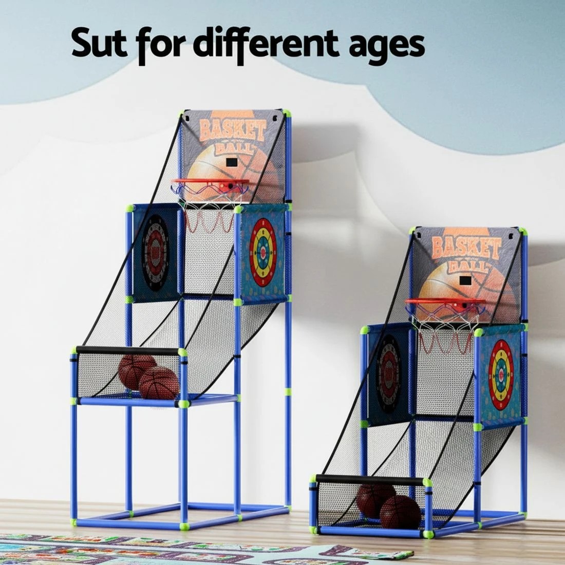 2 Basketball Arcade Game Electronic Scorer 3 Games Adju Kids - Blue, 2 of 4