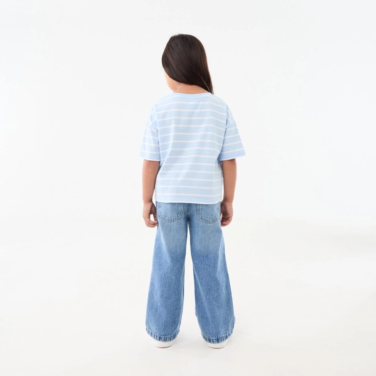 6 Short Sleeve Stripe T-shirt Blu Stripe, 6 of 8