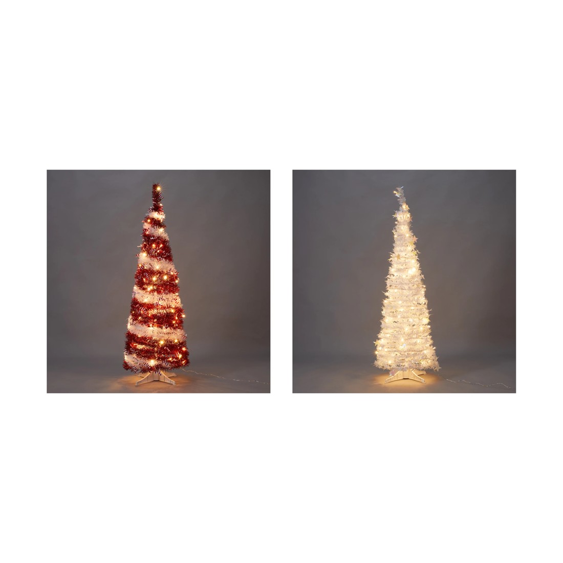 1 Low Voltage LED Light Up Tinsel Tree - Assorted, 1 of 8