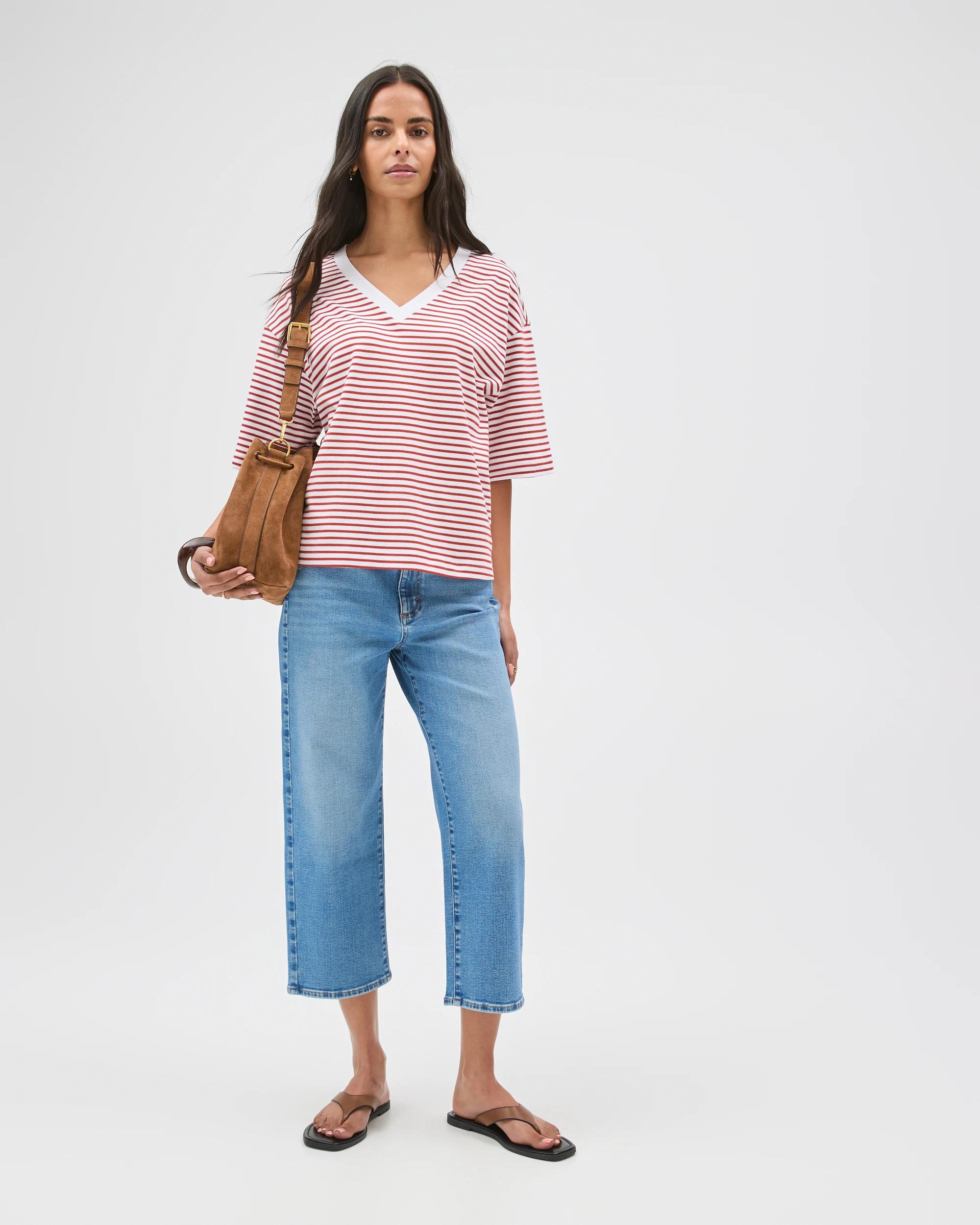 1 Target Denim Tara Slim Fit Straight Leg Cropped Denim Jeans MID WORN INDIGO, 1 of 7