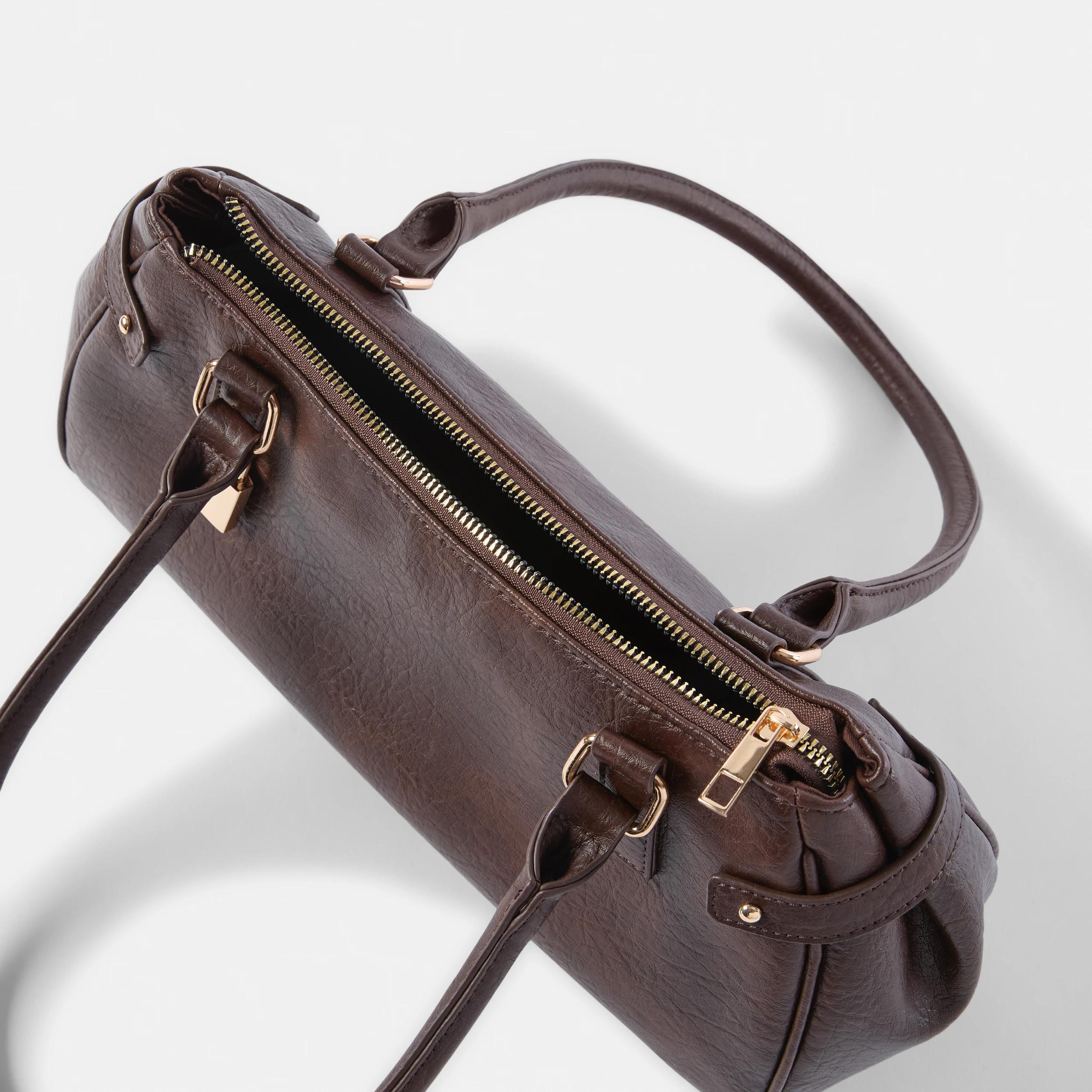 5 Padlock Shoulder Bag Choc Plum, 5 of 6