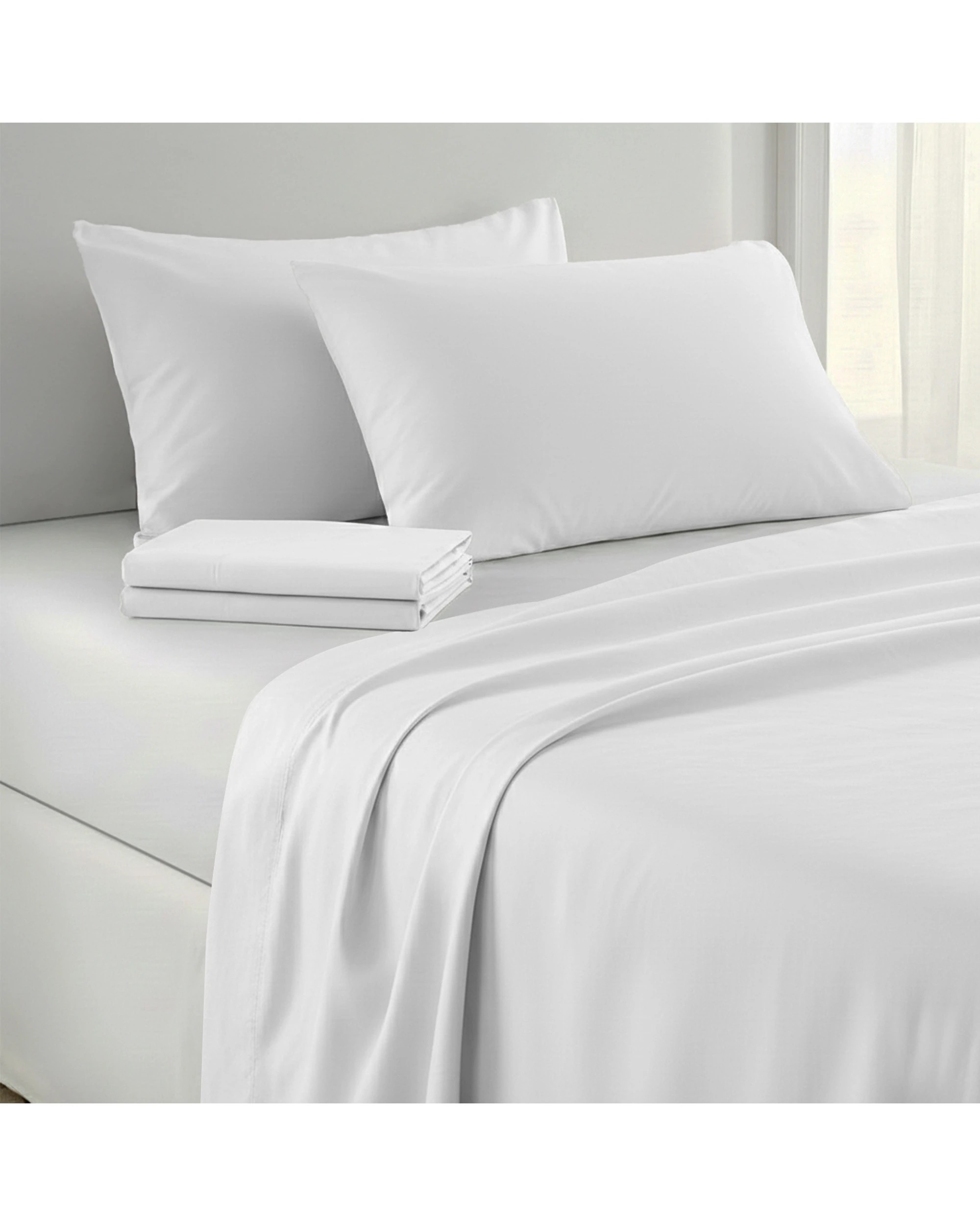 6 750 Thread Count Pure Cotton Queen Bed Sheet Set 4 Piece Gift Pack - Queen Bed - White, 6 of 8