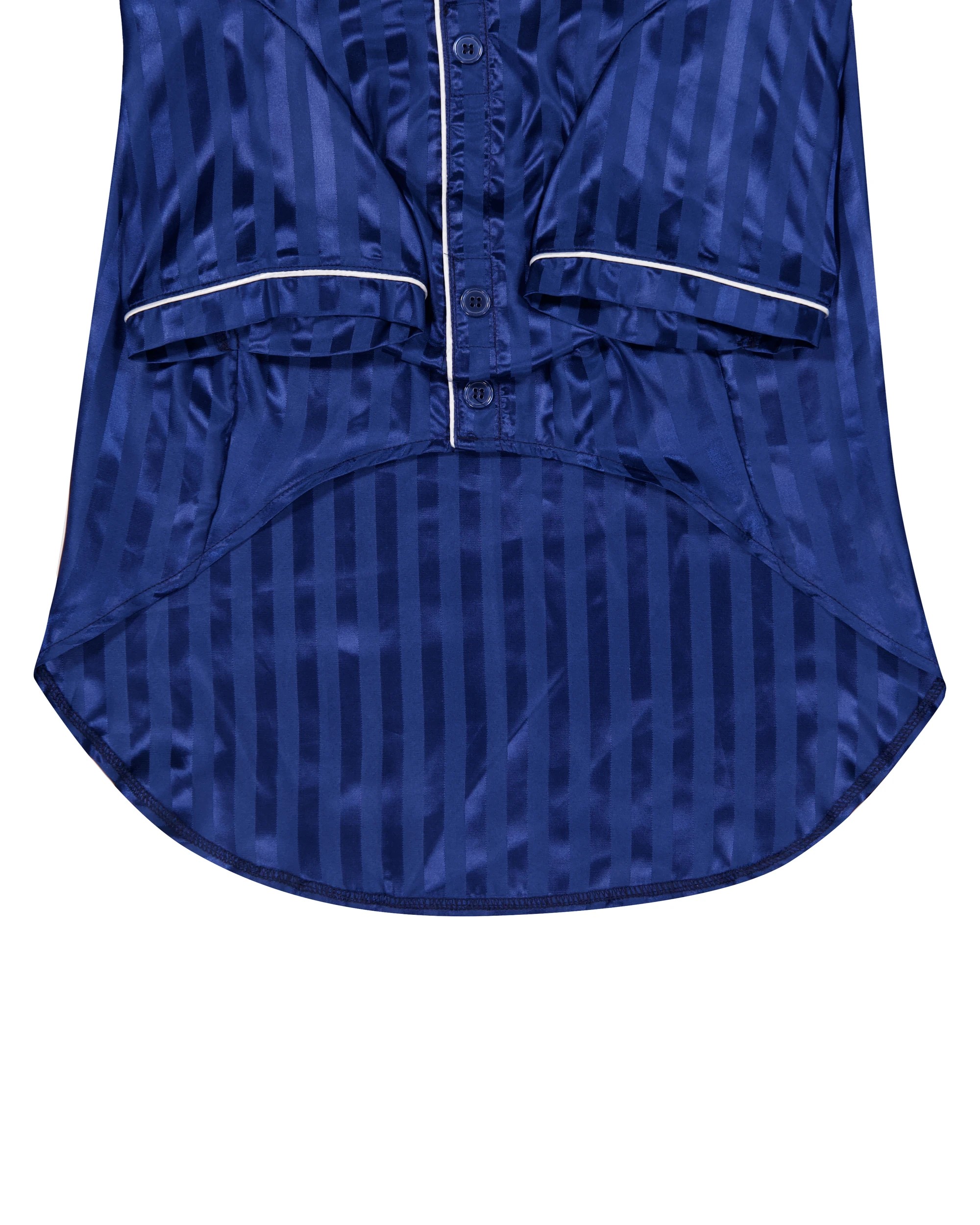 4 Pet Satin Stripe Pyjamas - Extra Extra Large, Navy, 4 of 9