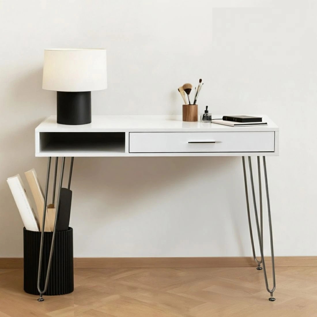 4 Artiss Computer Desk Drawer Cabinet Home Office Desks Workstation 100cm - White, 4 of 6