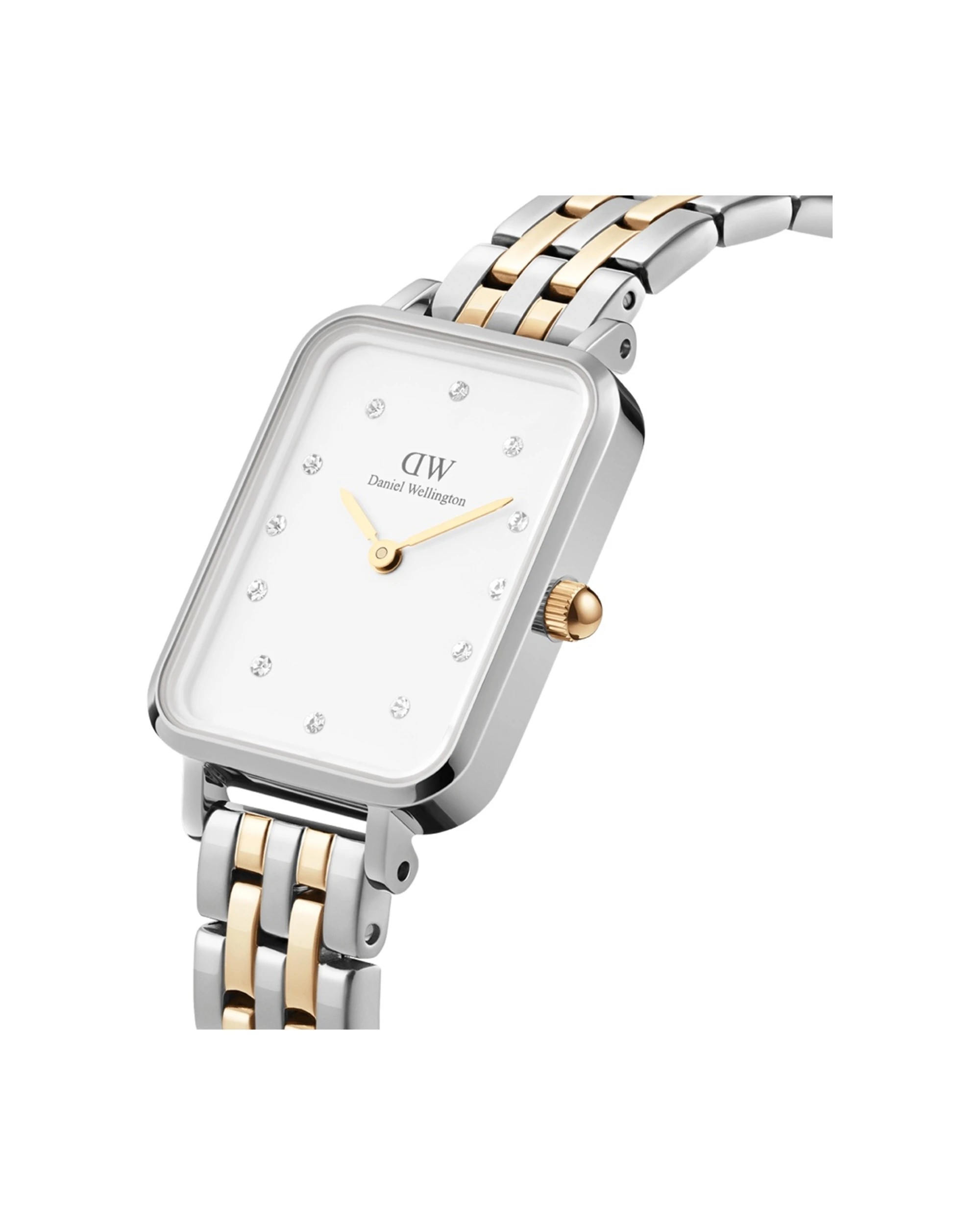 2 Daniel Wellington Quadro Lumine 20x26mm 5-Link Gold & Silver Watch White Dial, 2 of 4