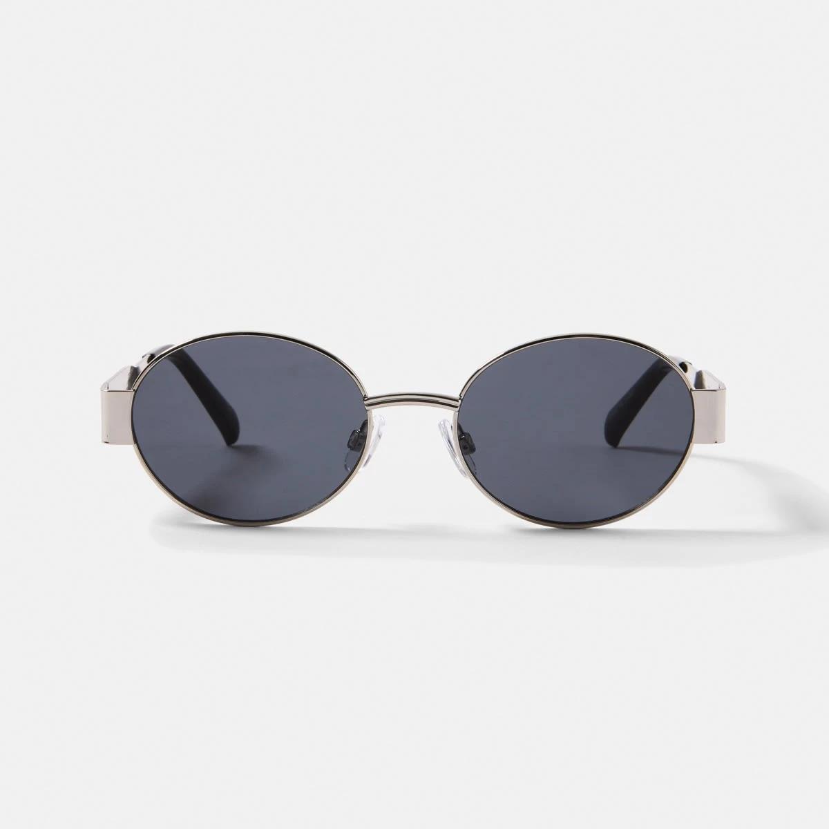 4 Oval Metal Sunglasses Silver, 4 of 6