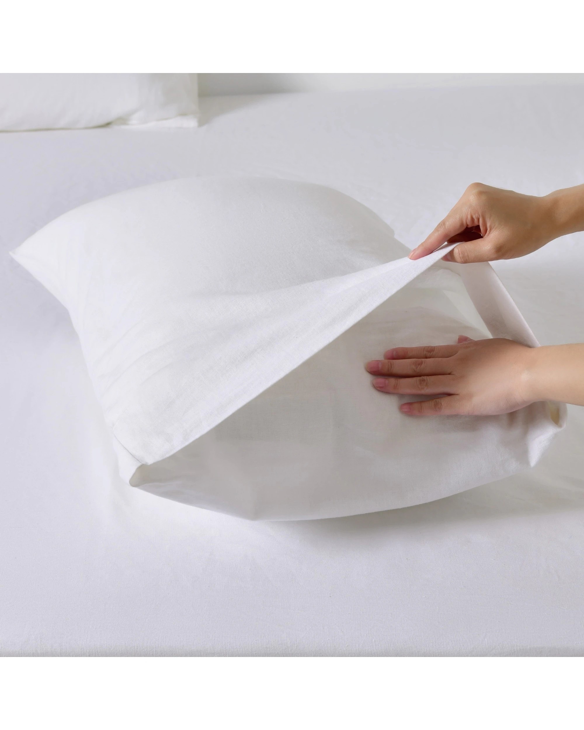 6 Dreamaker Linen Cotton Quilt Cover Set - Double Bed - White, 6 of 8