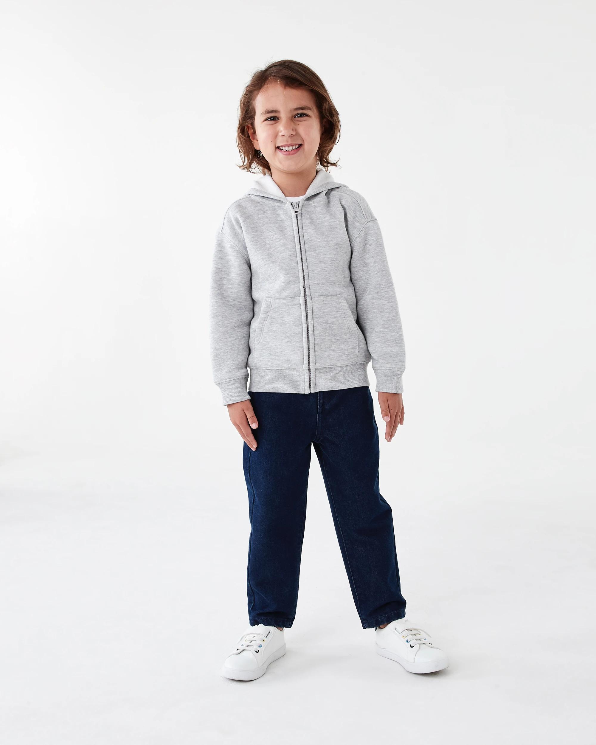 7 Plain Zip Through Hoodie Kgry Marle, 7 of 8