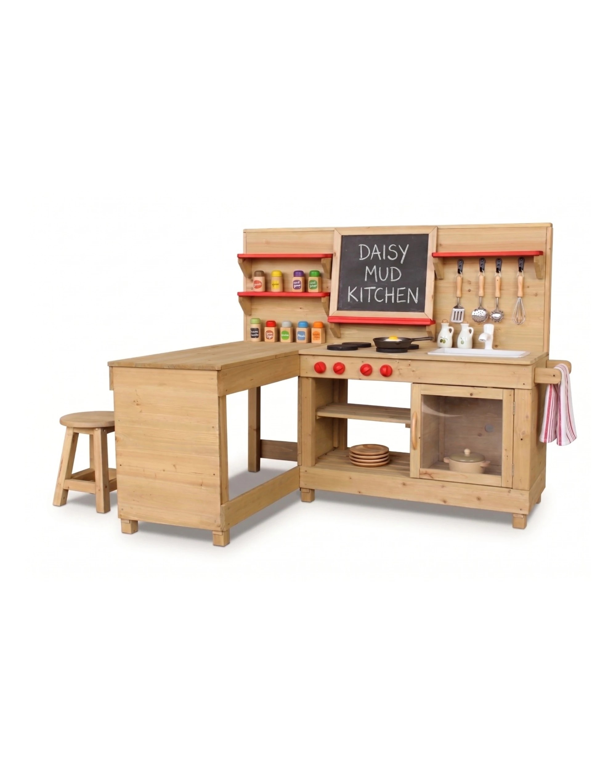 1 Hide & Seek Kids Mud Kitchen Daisy with Stools, 1 of 7