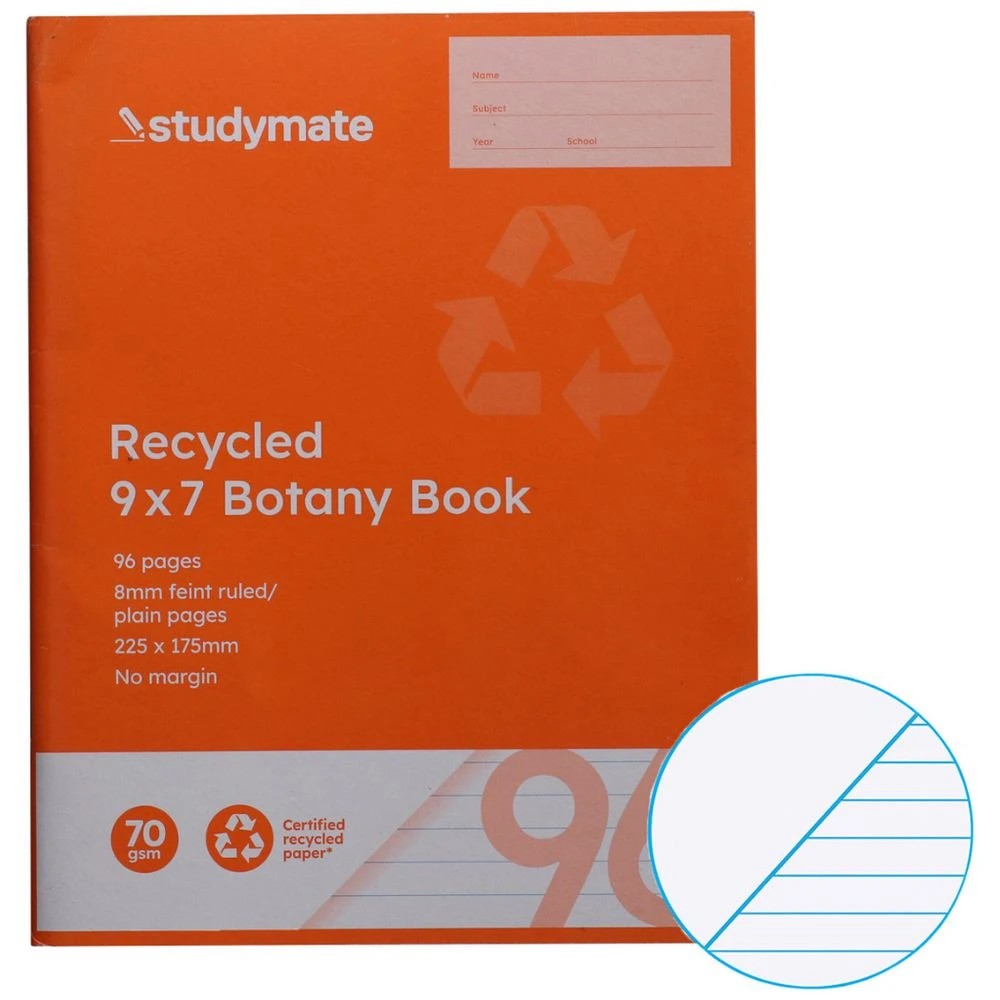 1 Studymate 9x7" Recycled Botany Book 96 Pages, 1 of 5