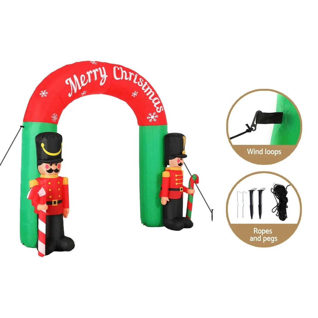 7 Jingle Jollys Christmas Inflatable Archwary Nutcracker 3M Illuminated Decorations - Multi, 7 of 7