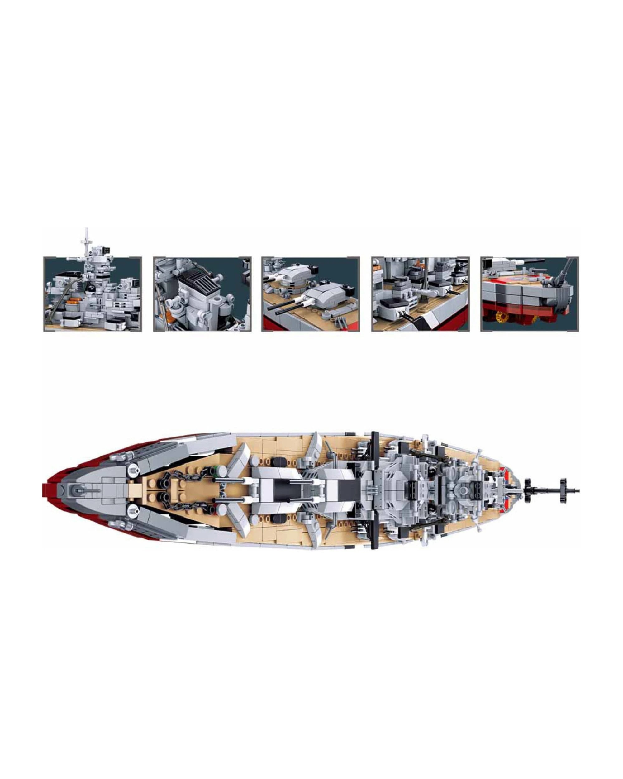 Sluban B1102 Model Kit WWII Bismarck Battleship Large Scale Warship ...