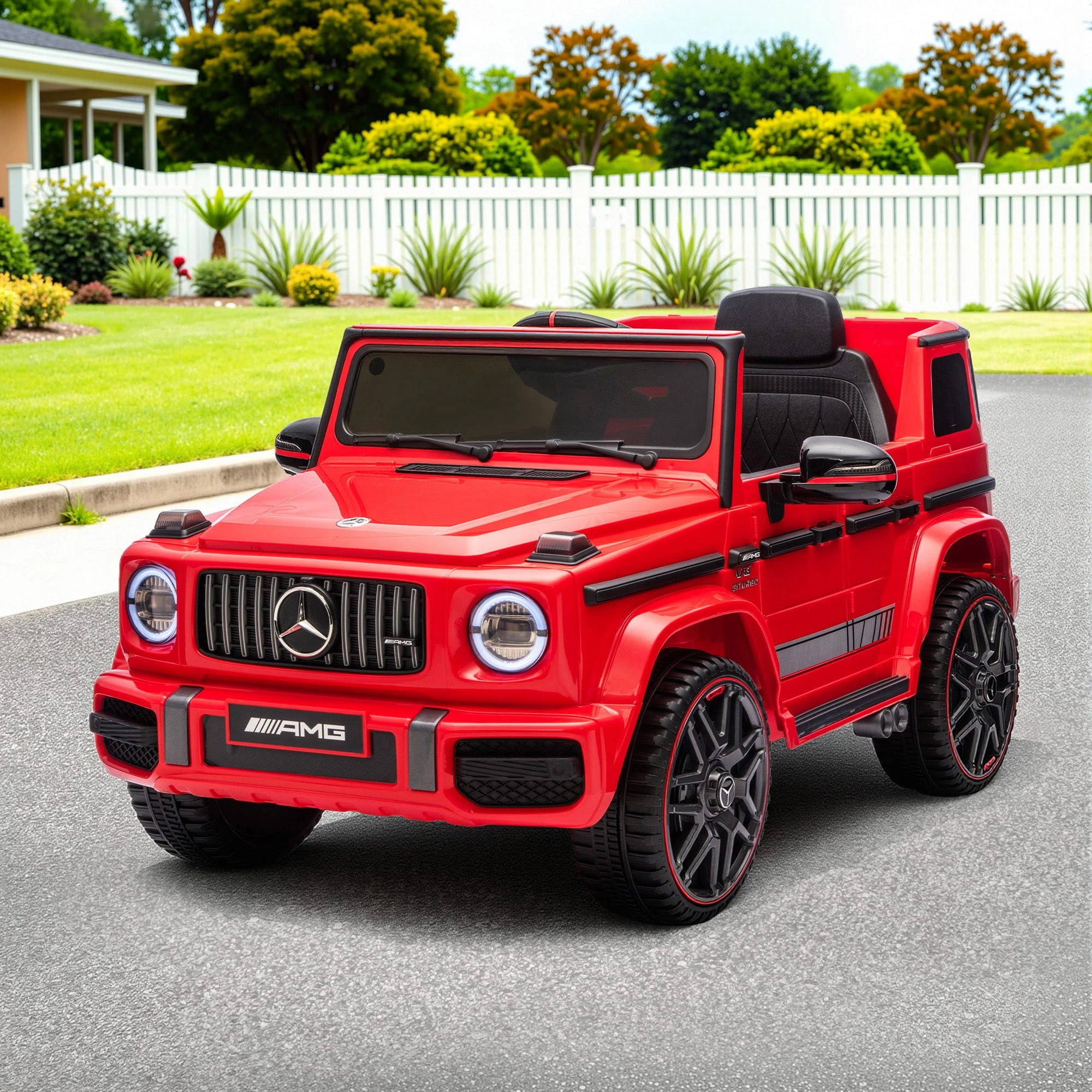 4 Mercedes-Benz 12V Kids Electric Ride On Car G63 Toy Cars Remote Control Horn Music - Red, 4 of 6