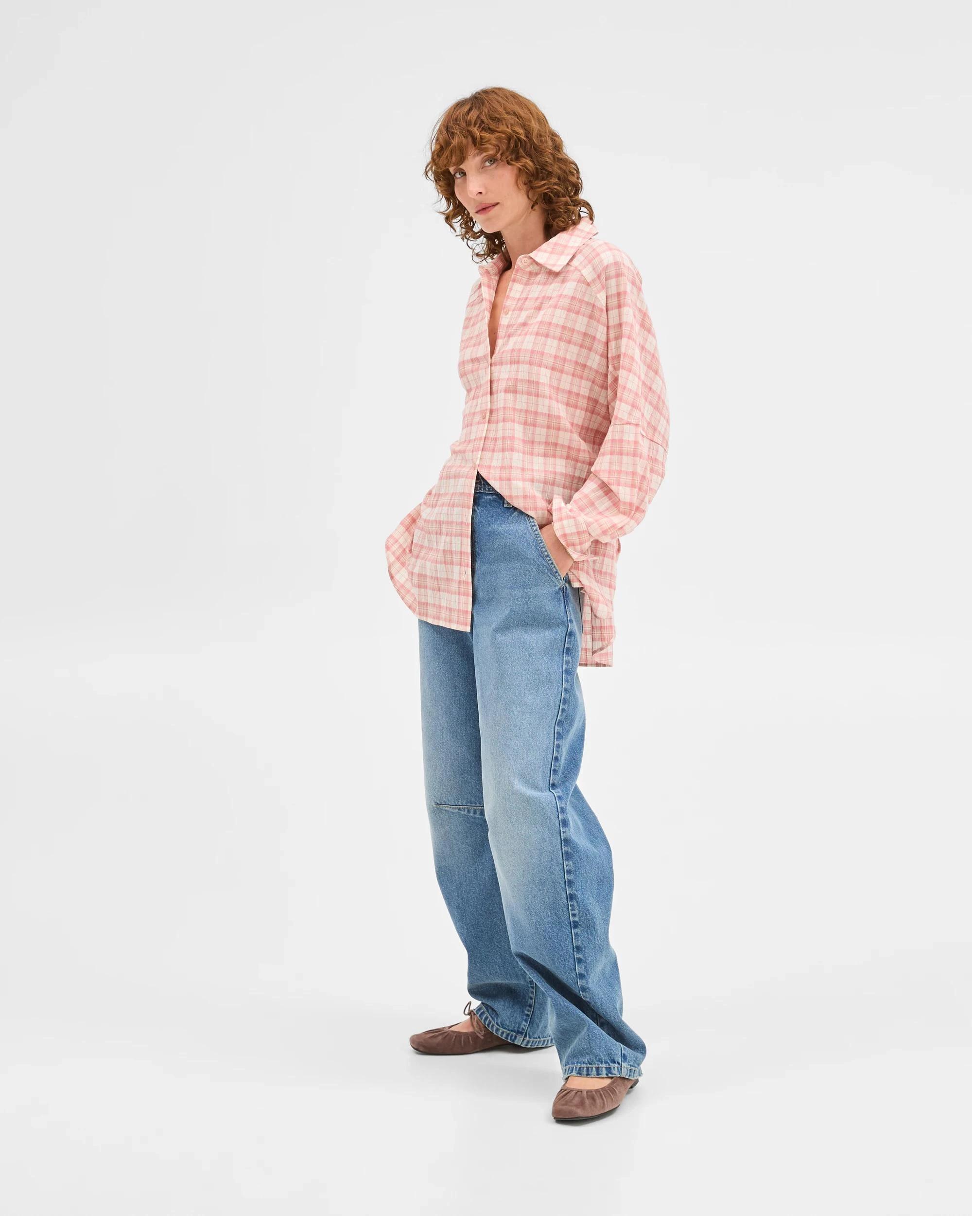 3 Target Woman Australian Cotton Check Shirt ELDERBERRY CHECK, 3 of 7