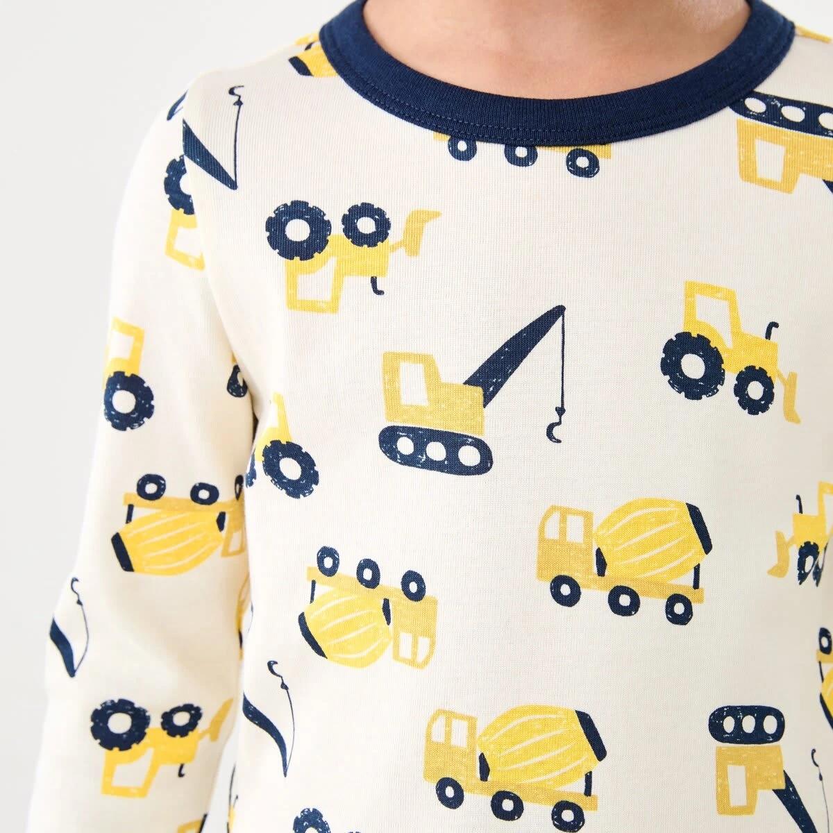 4 Rib Pyjama Set Wht Trucks, 4 of 9