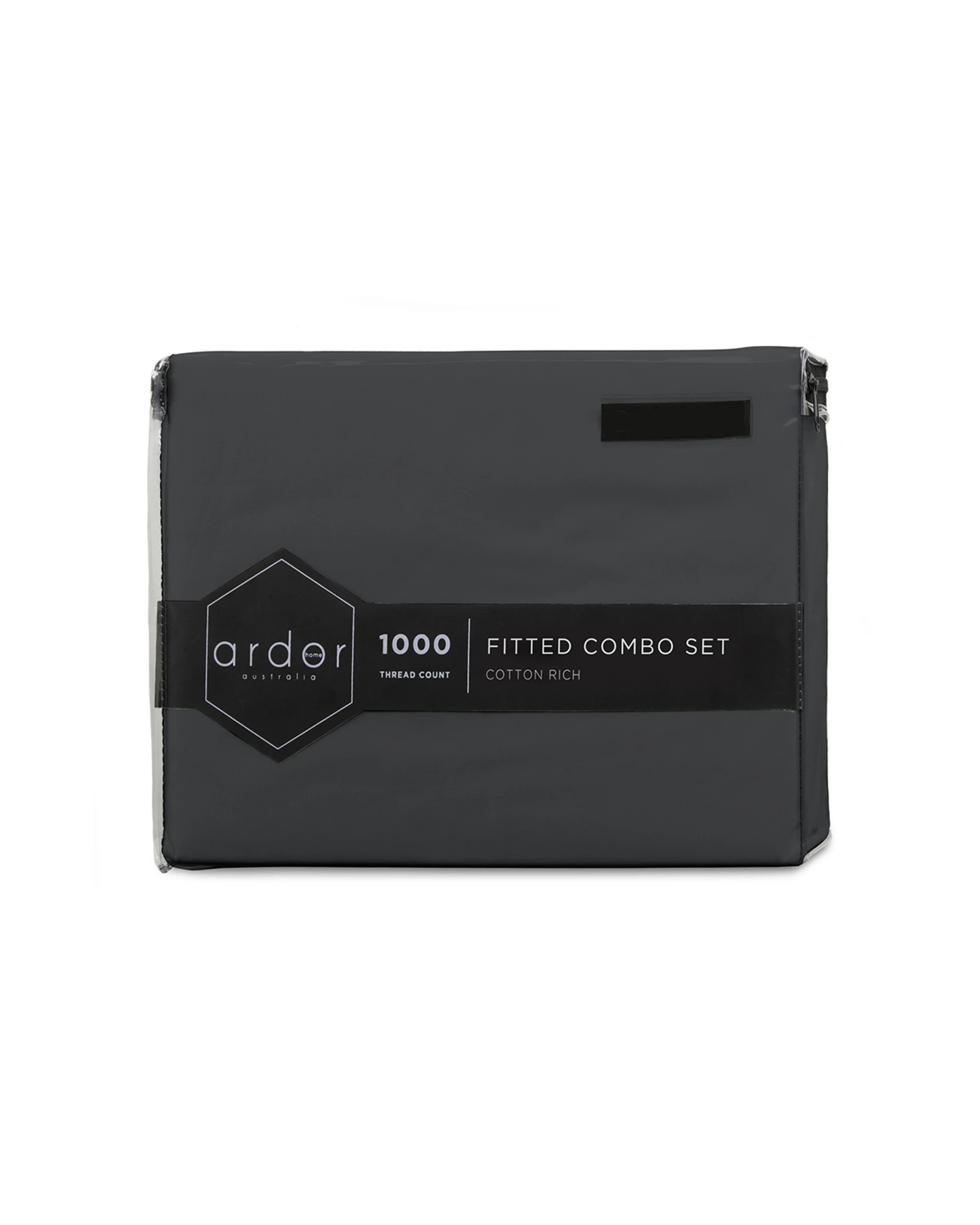 3 Ardor Combo 1000TC Cotton Rich Fitted Bed Bedding Sheet Set Slate - Single Bed - Grey, 3 of 3