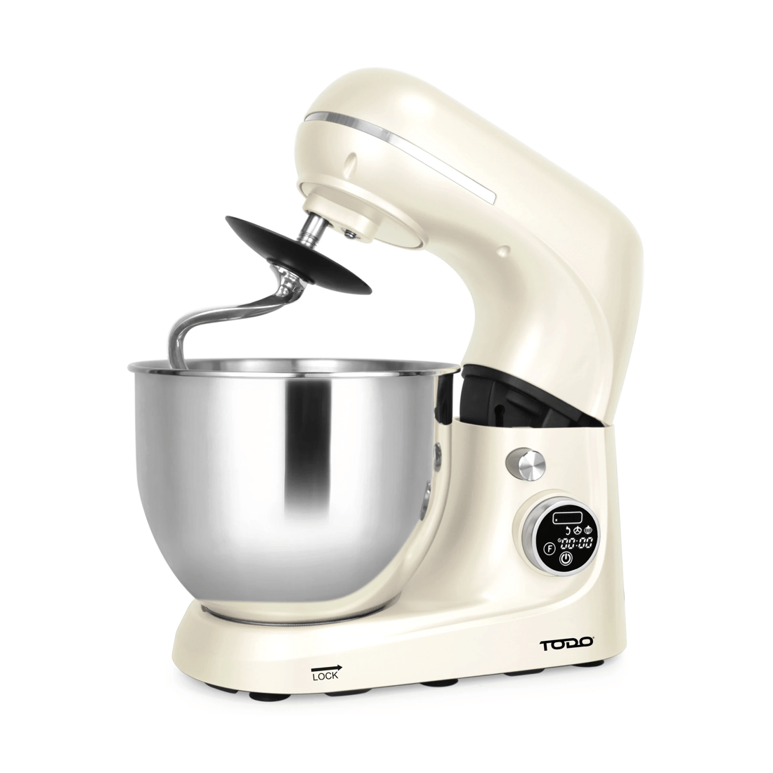 5 TODO 1100W Electric Stand Mixer 5.3L Stainless Steel Bowl Heated Fermentation LCD Touch Screen Control - Cream, 5 of 7