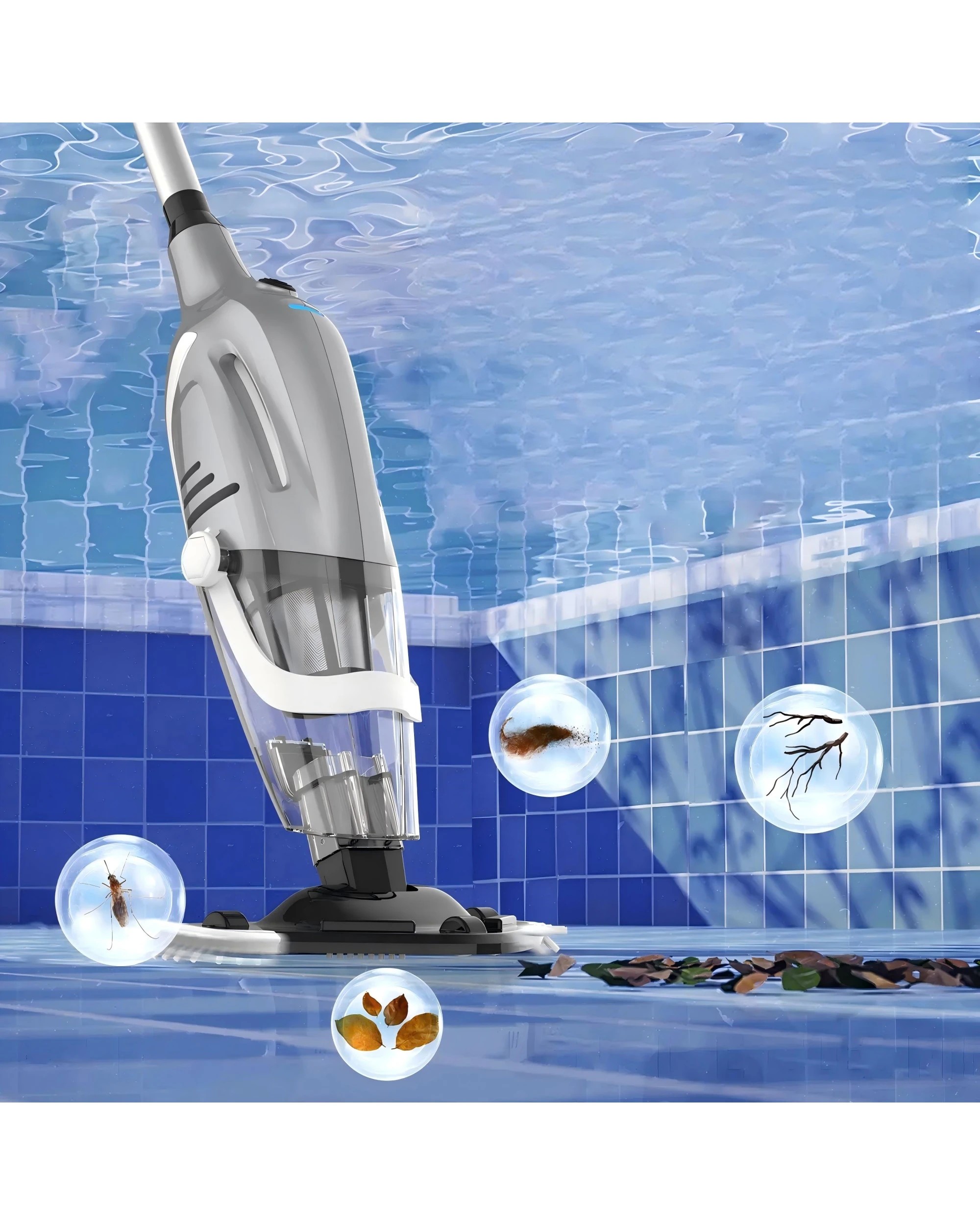 Advwin Rechargeable Pool Vacuum Cleaner 120L/min Flow Rate - Grey - Kmart