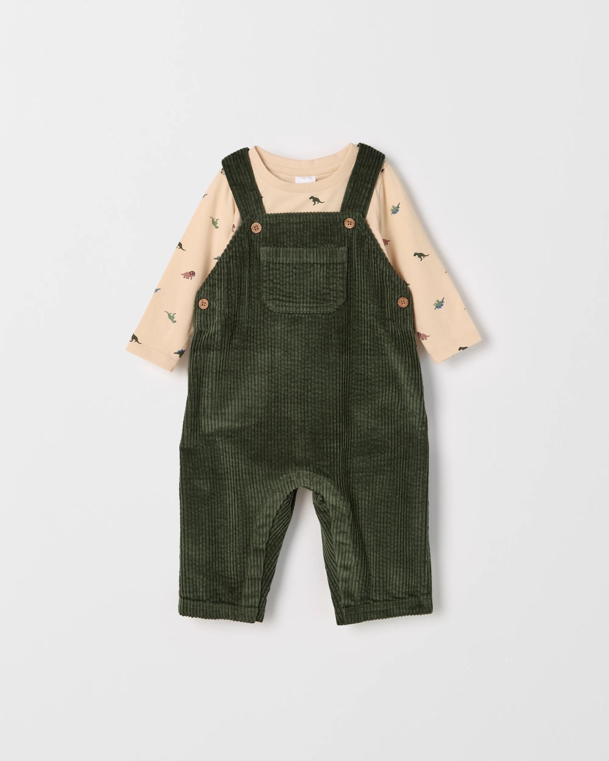 1 Target Baby Cord Overalls and T-Shirt Set BEETLE, 1 of 3