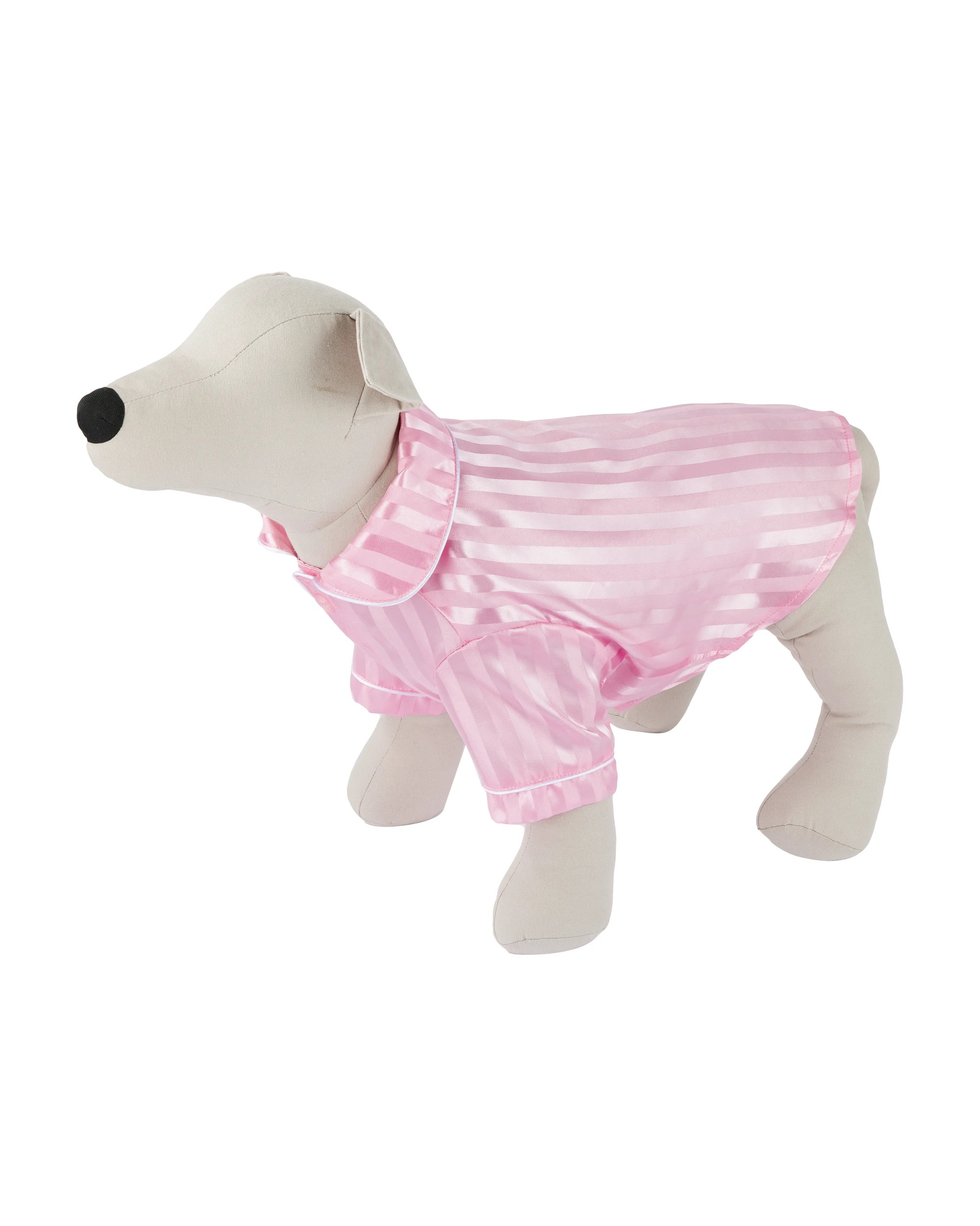 6 Pet Satin Stripe Pyjamas - Extra Large, Pink, 6 of 9