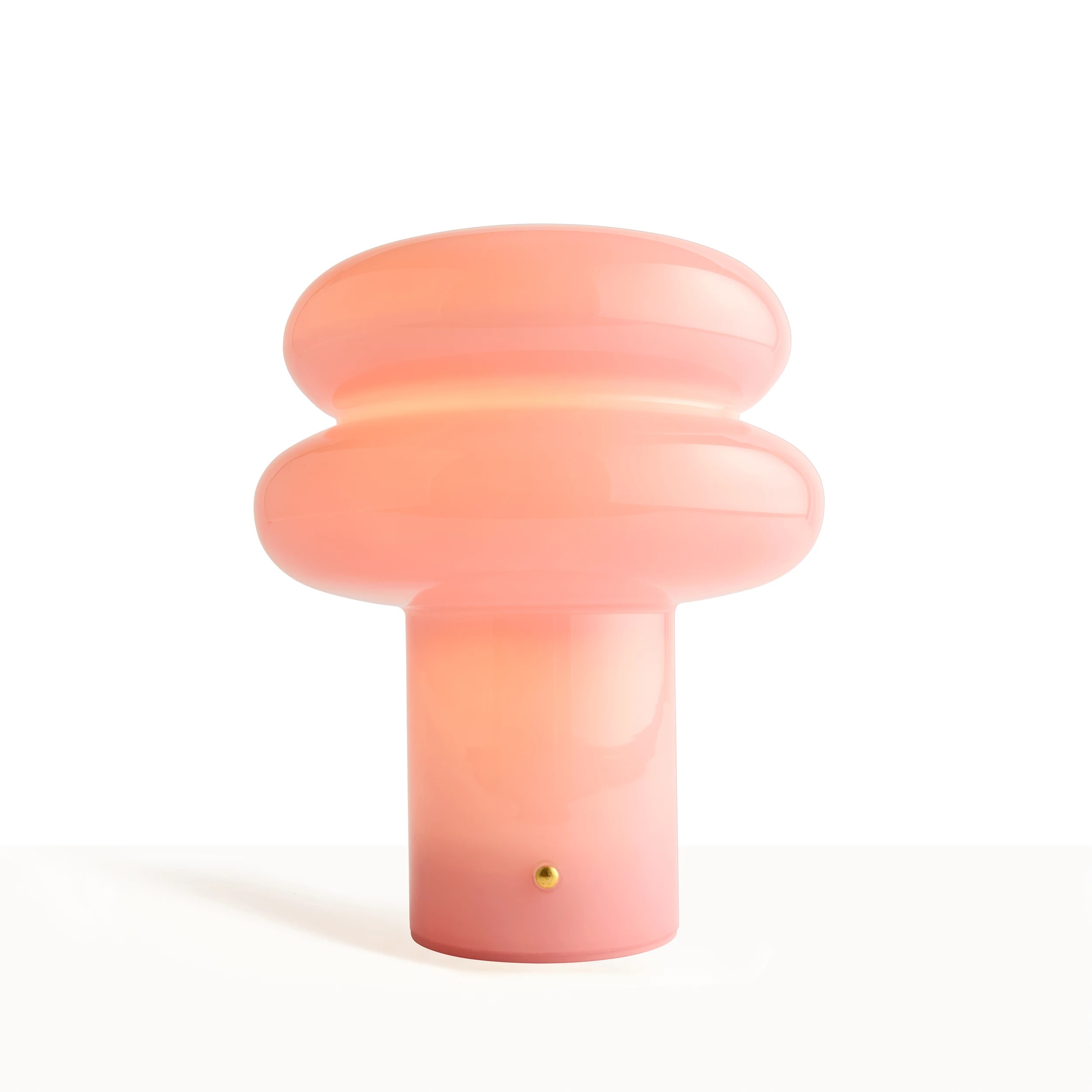 1 Oslo Glass Portable Rechargeable Lamp - Pink, 1 of 8