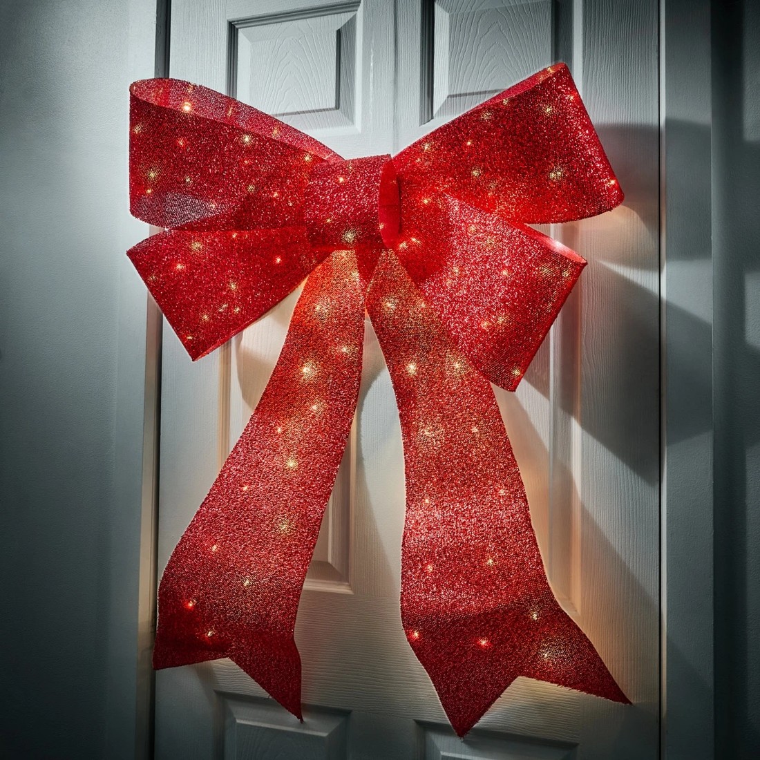 1 Battery Operated LED Light Up Door Bow, 1 of 9