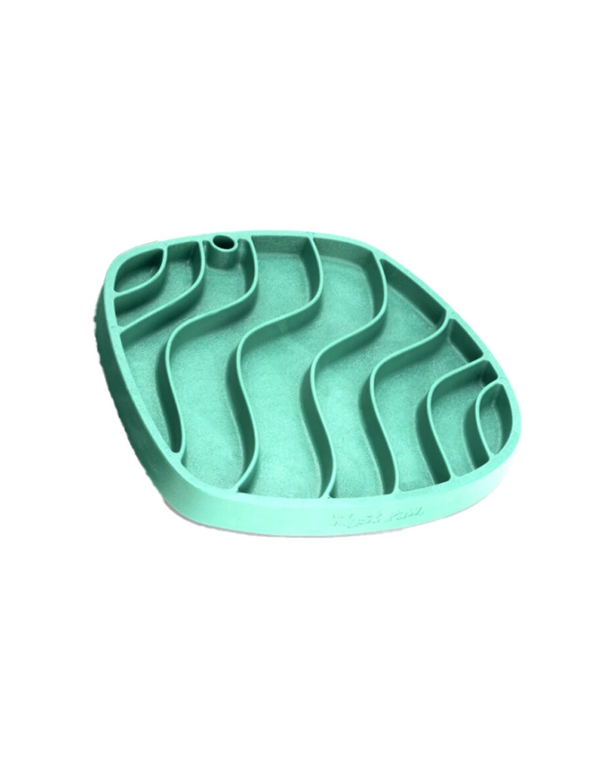1 West Paw Waves Feast Pet Dog Lick Mat Slow Feeder Plate Dishwasher Safe - Green, 1 of 3