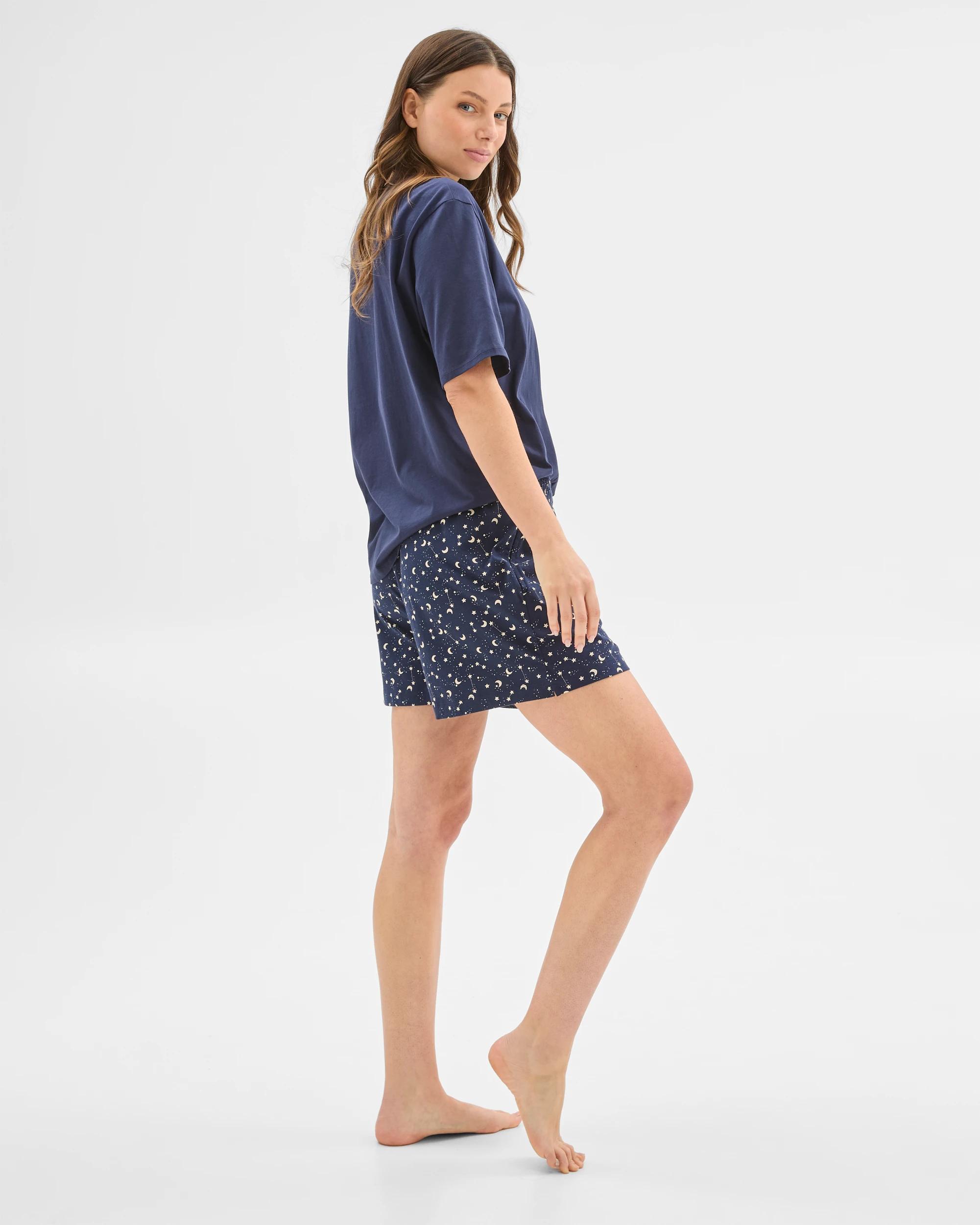 2 Target Australian Cotton Jersey Sleep Boxer Shorts STARS NAVY BLUE, 2 of 5