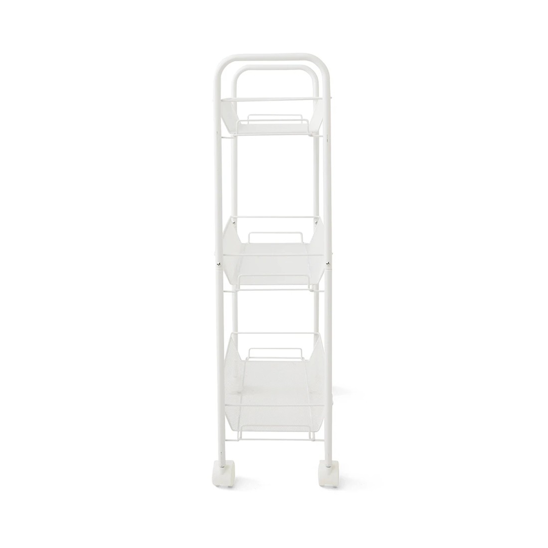 4 Slim Line Metal Trolley - White, 4 of 8