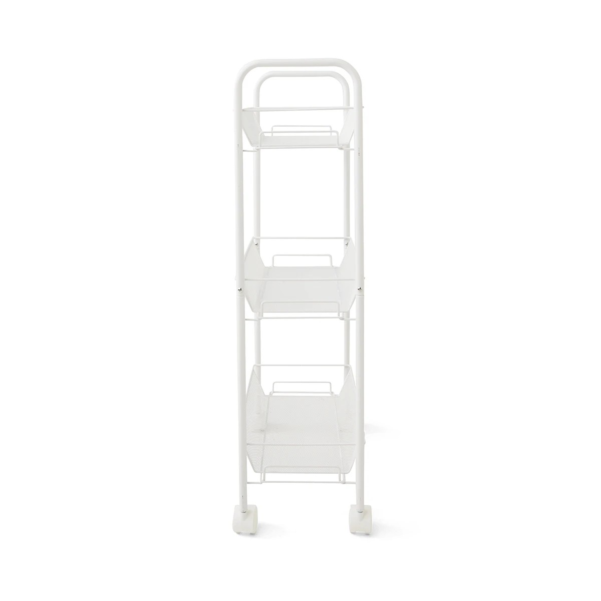 4 Slim Line Metal Trolley - White, 4 of 8
