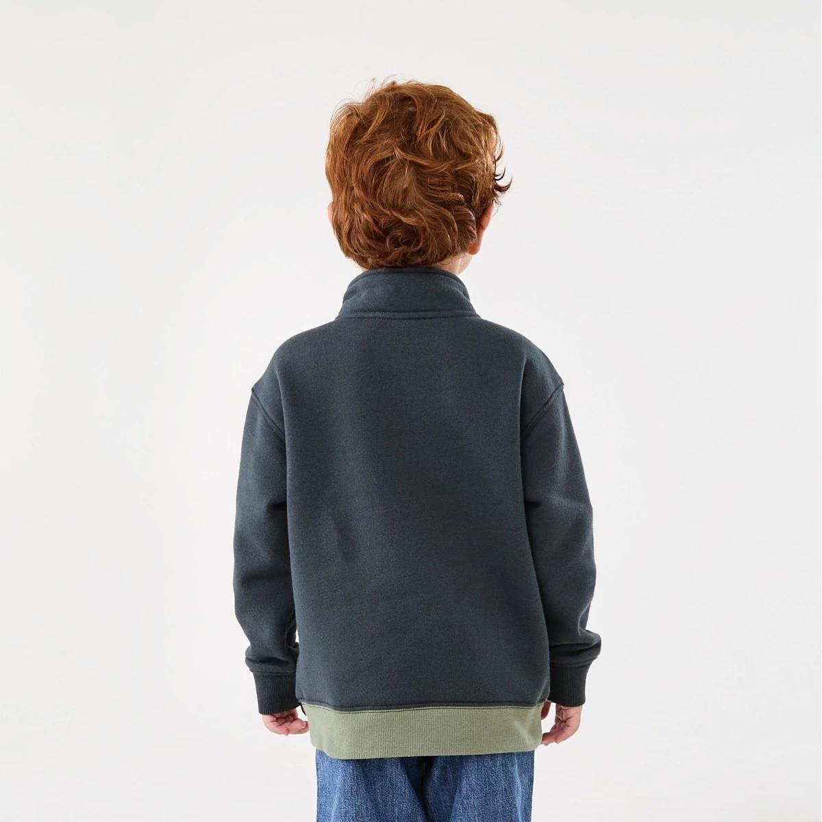 2 Quarter Zip Sweatshirt Wood Grey, 2 of 10
