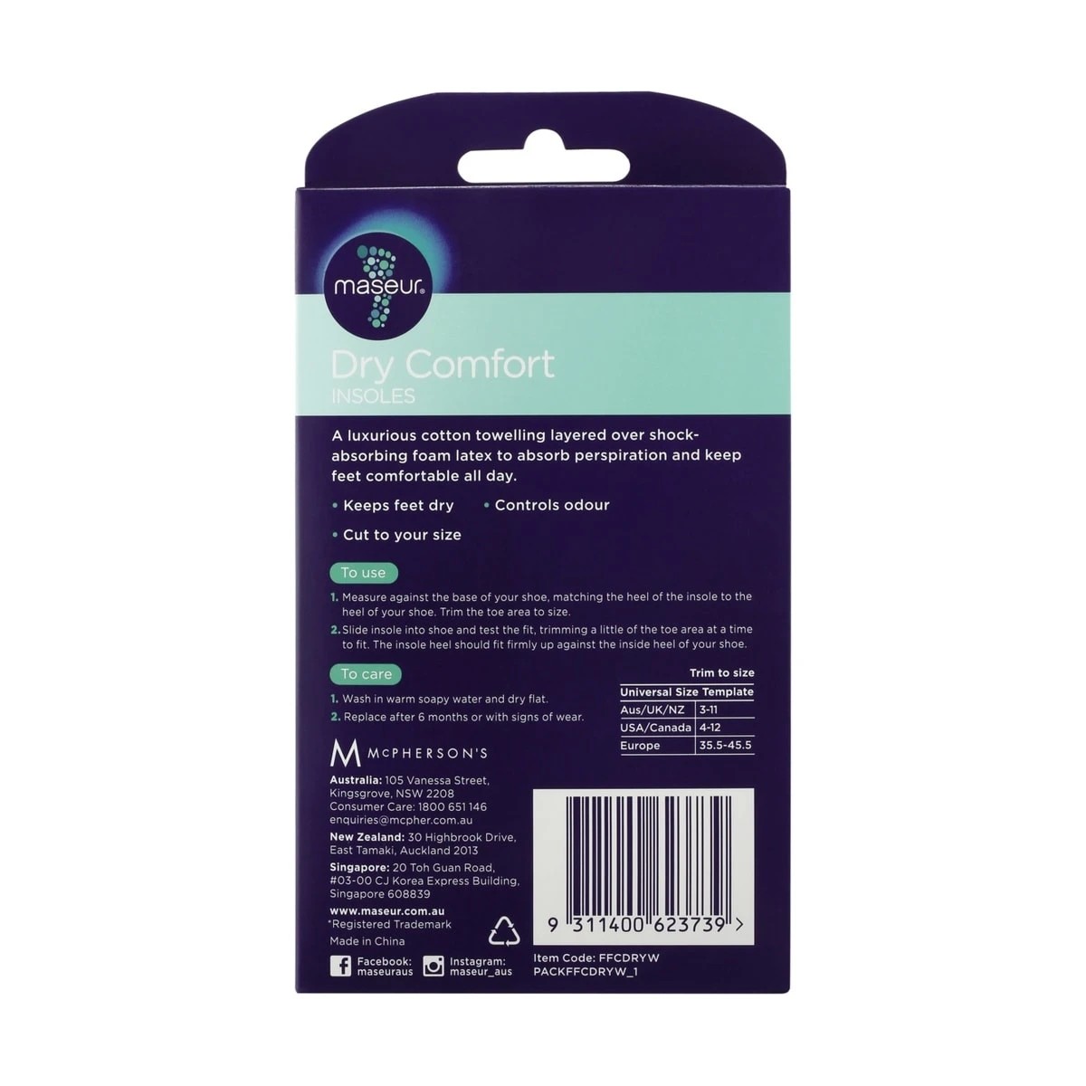 3 Maseur Footcare Dry Comfort Insoles, 3 of 3