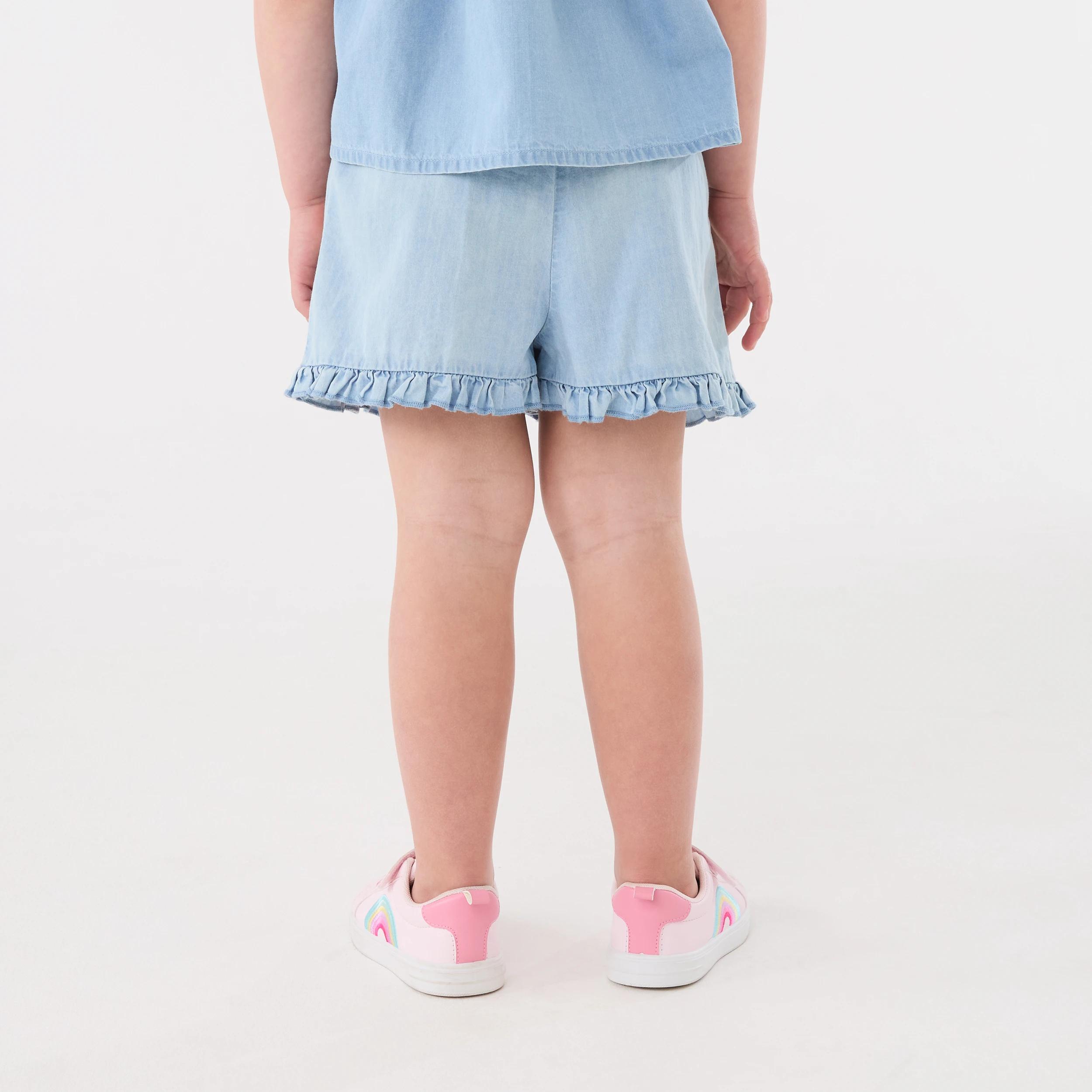 2 Frill Hem Shorts CHAMBRAY, 2 of 6