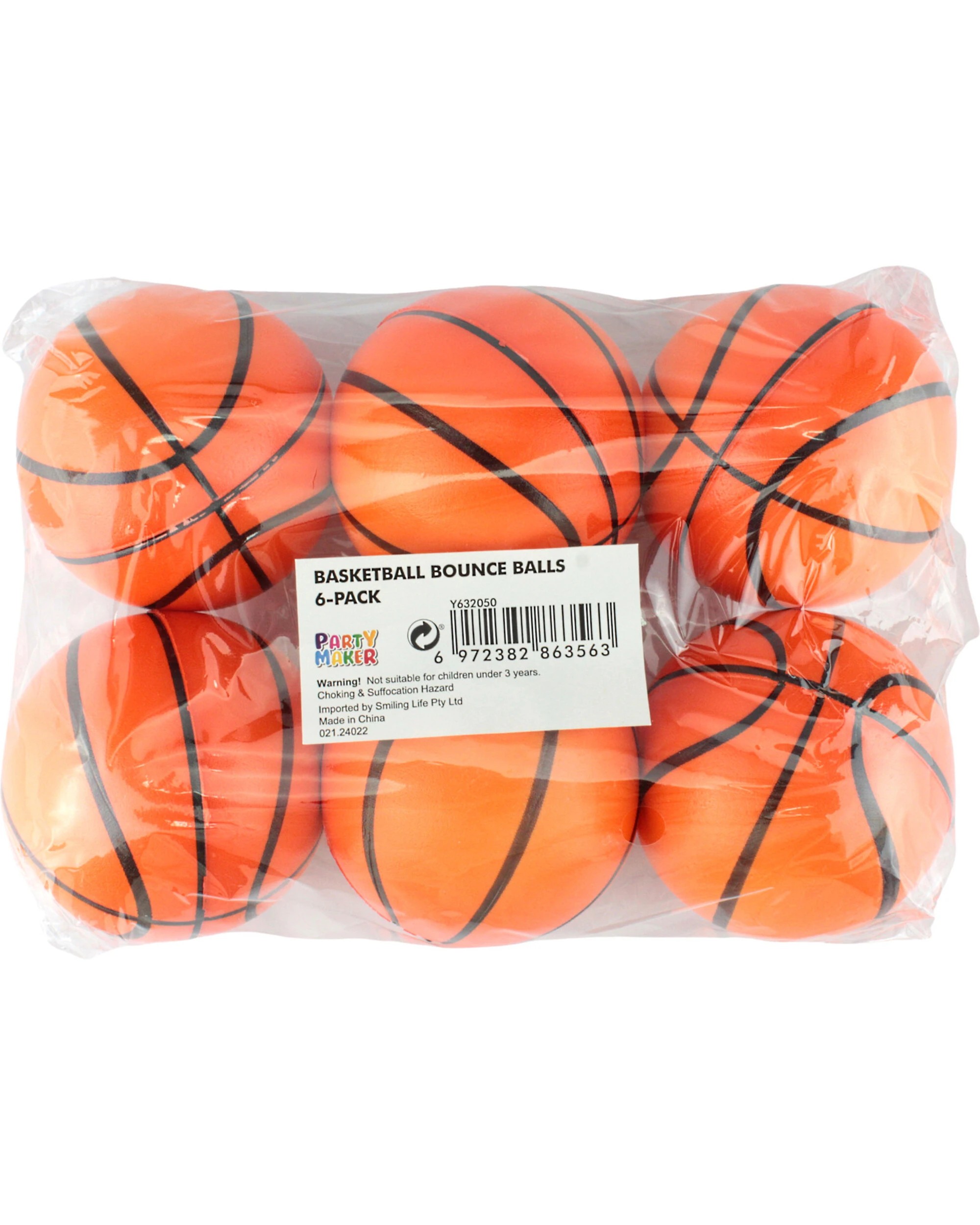 3 Partyrama Basketball Foam Balls Pack of 6, 3 of 3