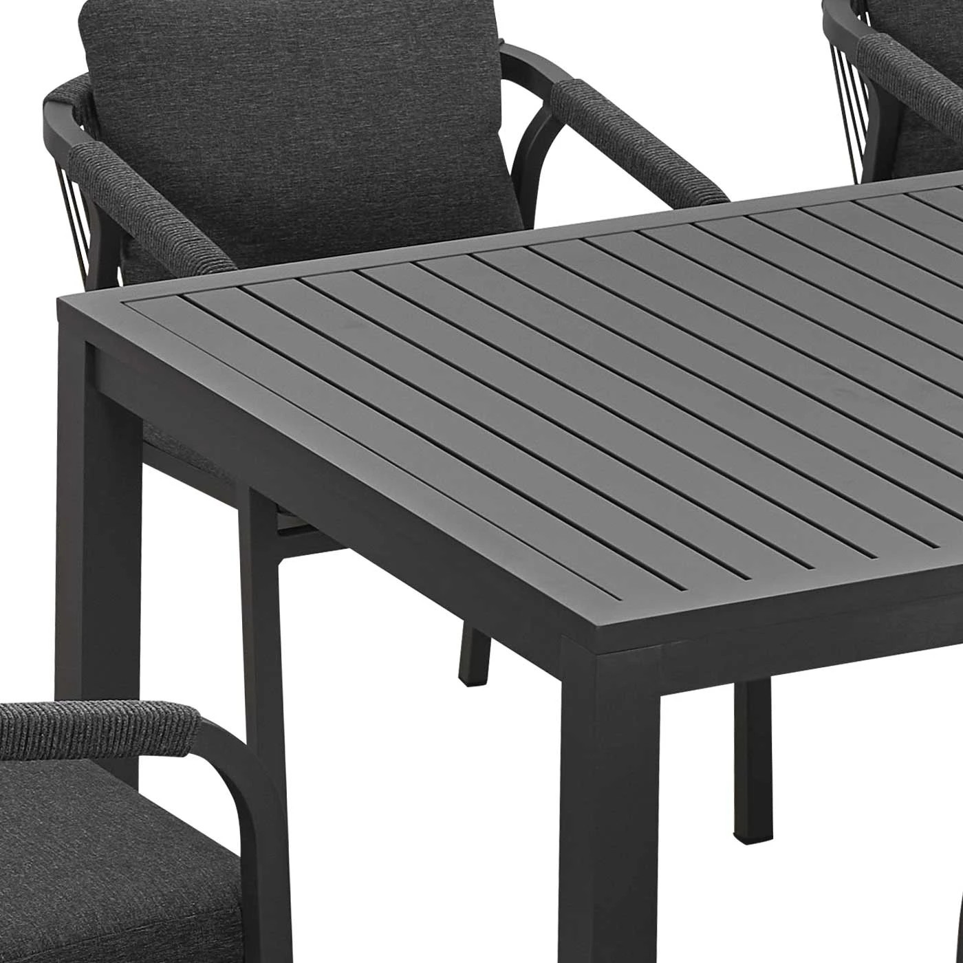 5 Moda Living La Perouse Charcoal Aluminium Outdoor Dining Table (195 x 104 cm) - Charcoal, 5 of 7