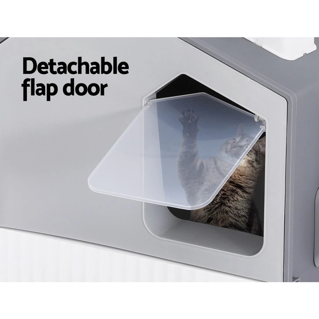 5 i.Pet Cat Litter Box Large Tray Kitty Toilet - Grey, 5 of 7