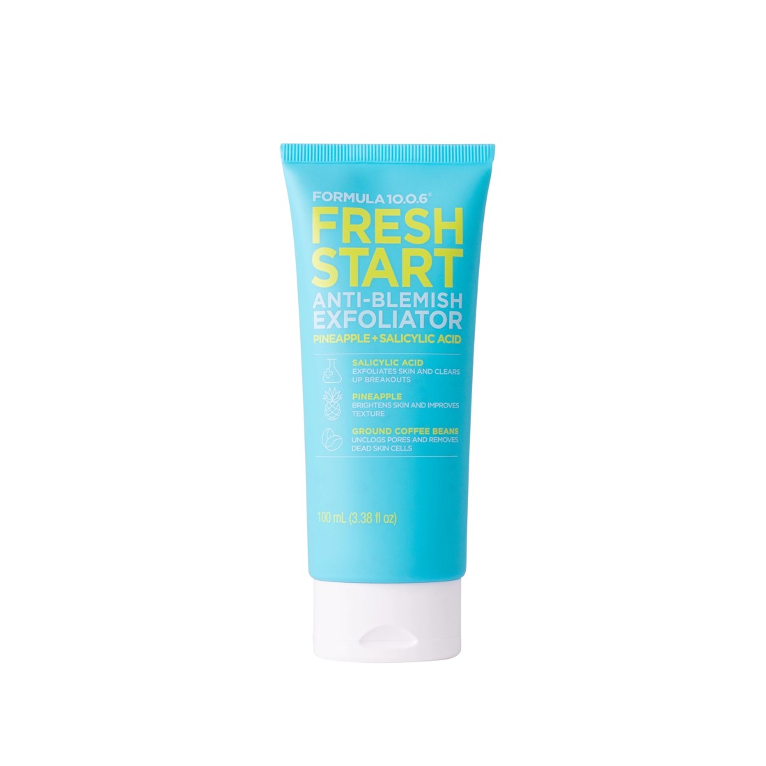 1 Formula 10.0.6 Fresh Start Anti-Blemish Exfoliator 100ml - Pineapple, Salicylic Acid and Ground Coffee Beans, 1 of 2