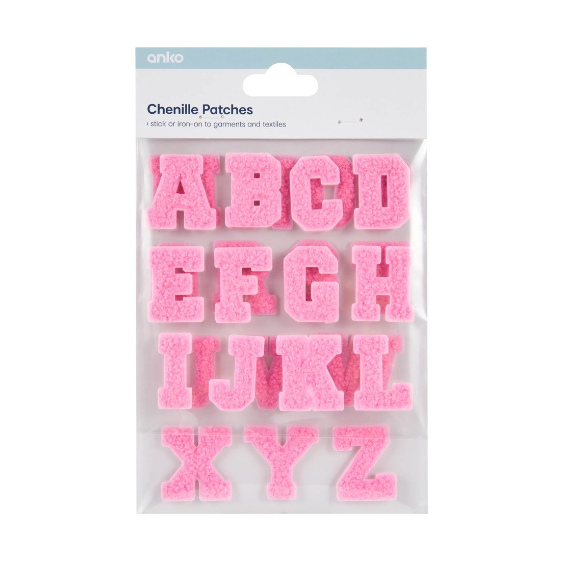1 26 Pieces Chenille Patches - Alphabet Pink, 1 of 2