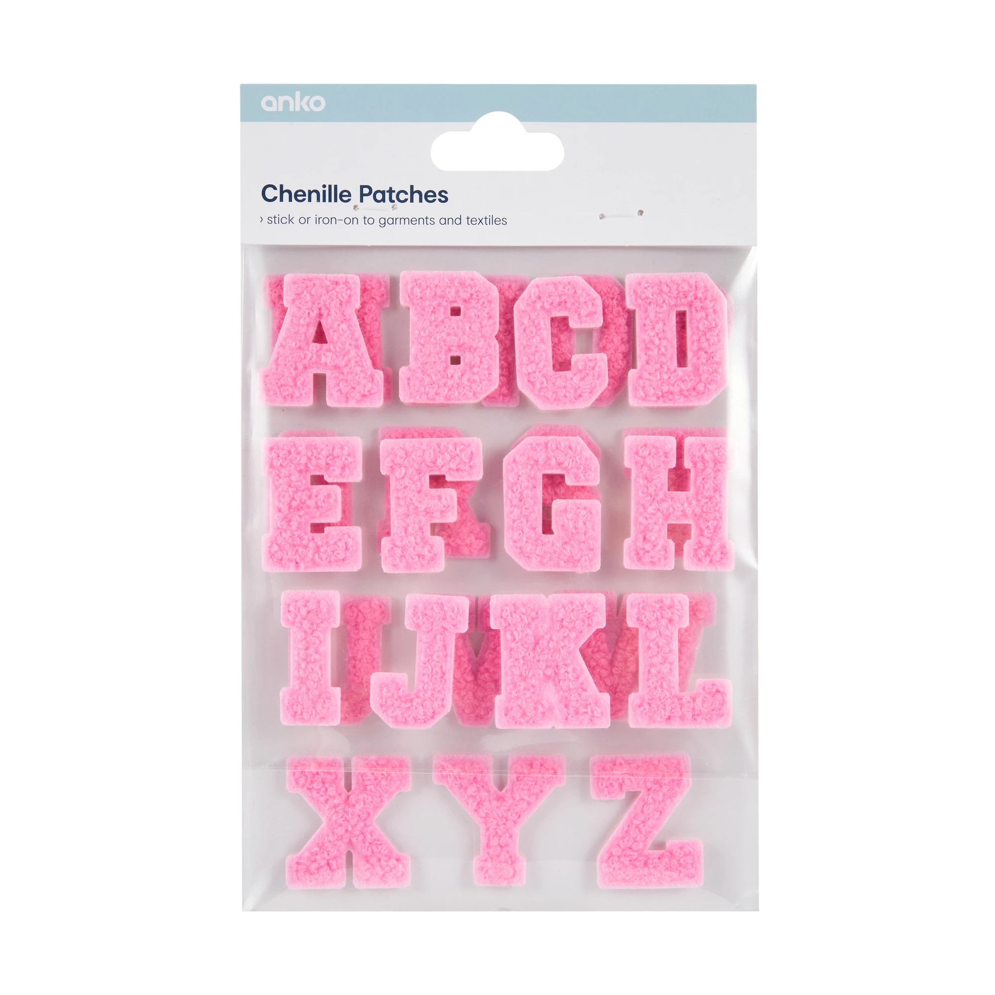 1 26 Pieces Chenille Patches - Alphabet Pink, 1 of 2