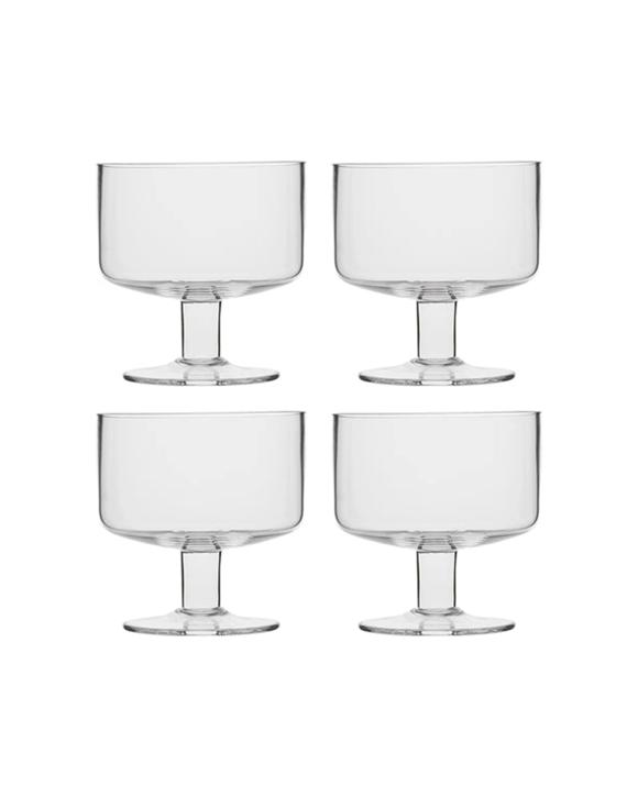 Ecology 4pc Classic Footed Bowls Set 10cm Glass Elegant Serving - Natural