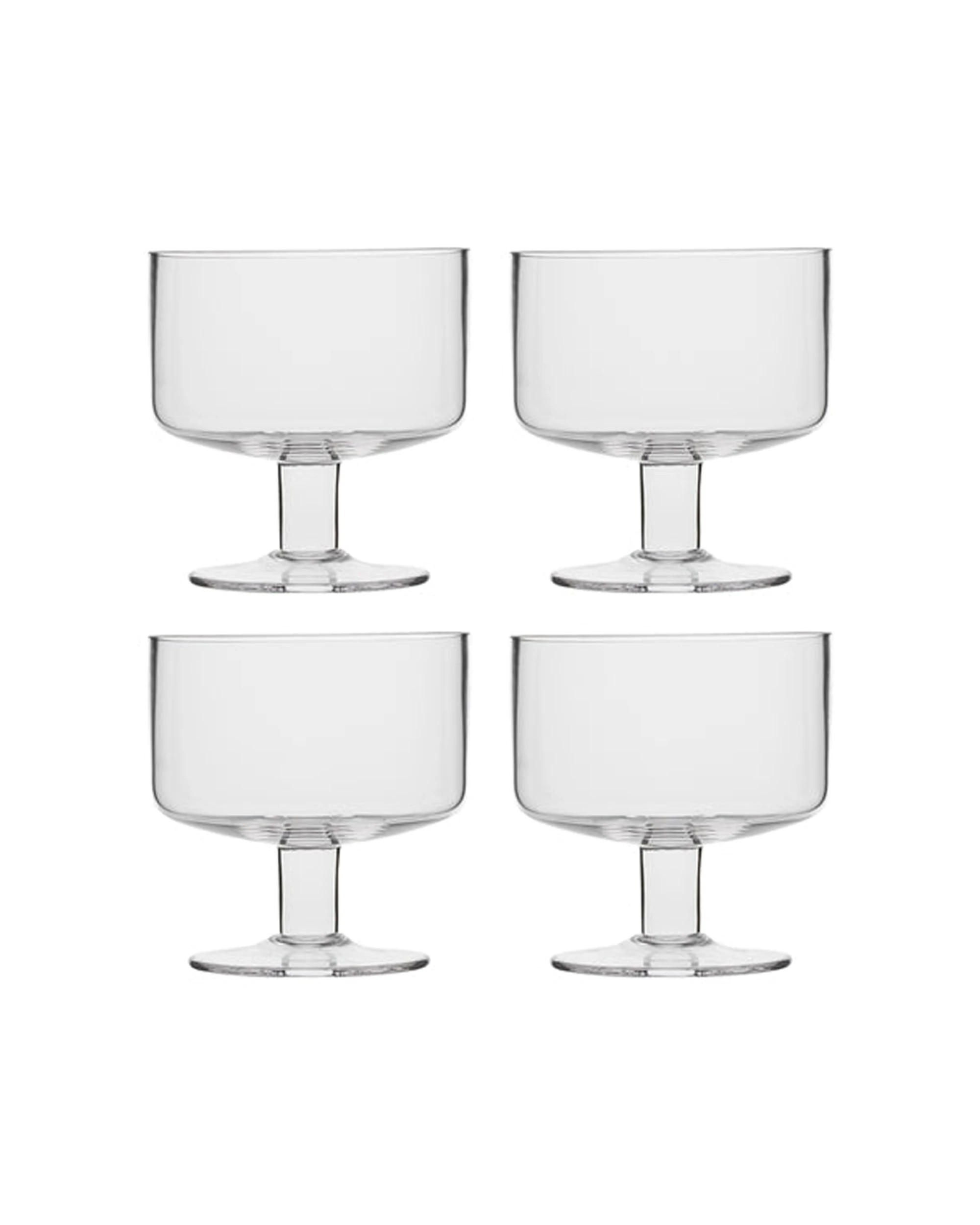 1 Ecology 4pc Classic Footed Bowls Set 10cm Glass Elegant Serving - Clear, 1 of 1
