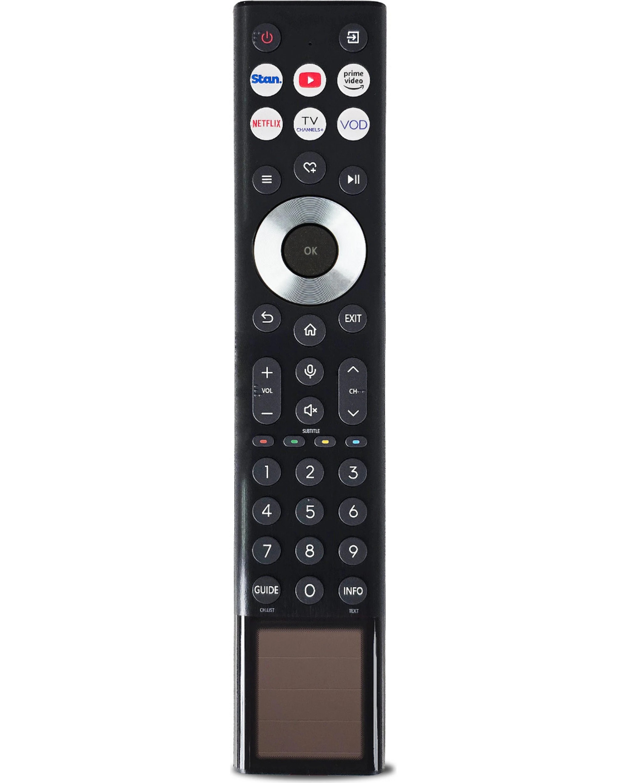 1 Hisense ERF6J66H Genuine Original Solar Powered TV Remote Control - Black, 1 of 6