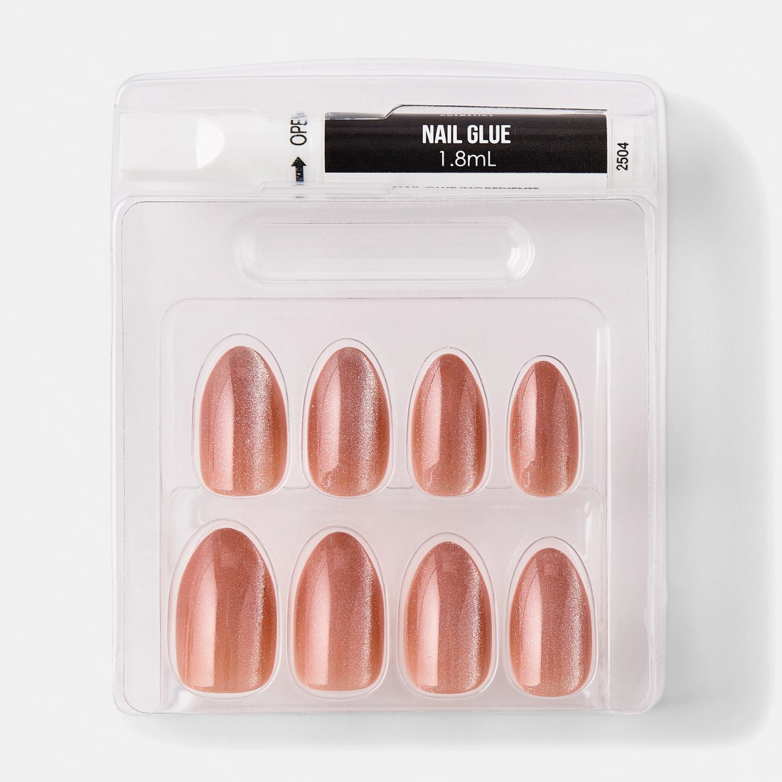 3 OXX Cosmetics 24 Pack Artificial Nails with Adhesive - Almond Shape, Brown, 3 of 5