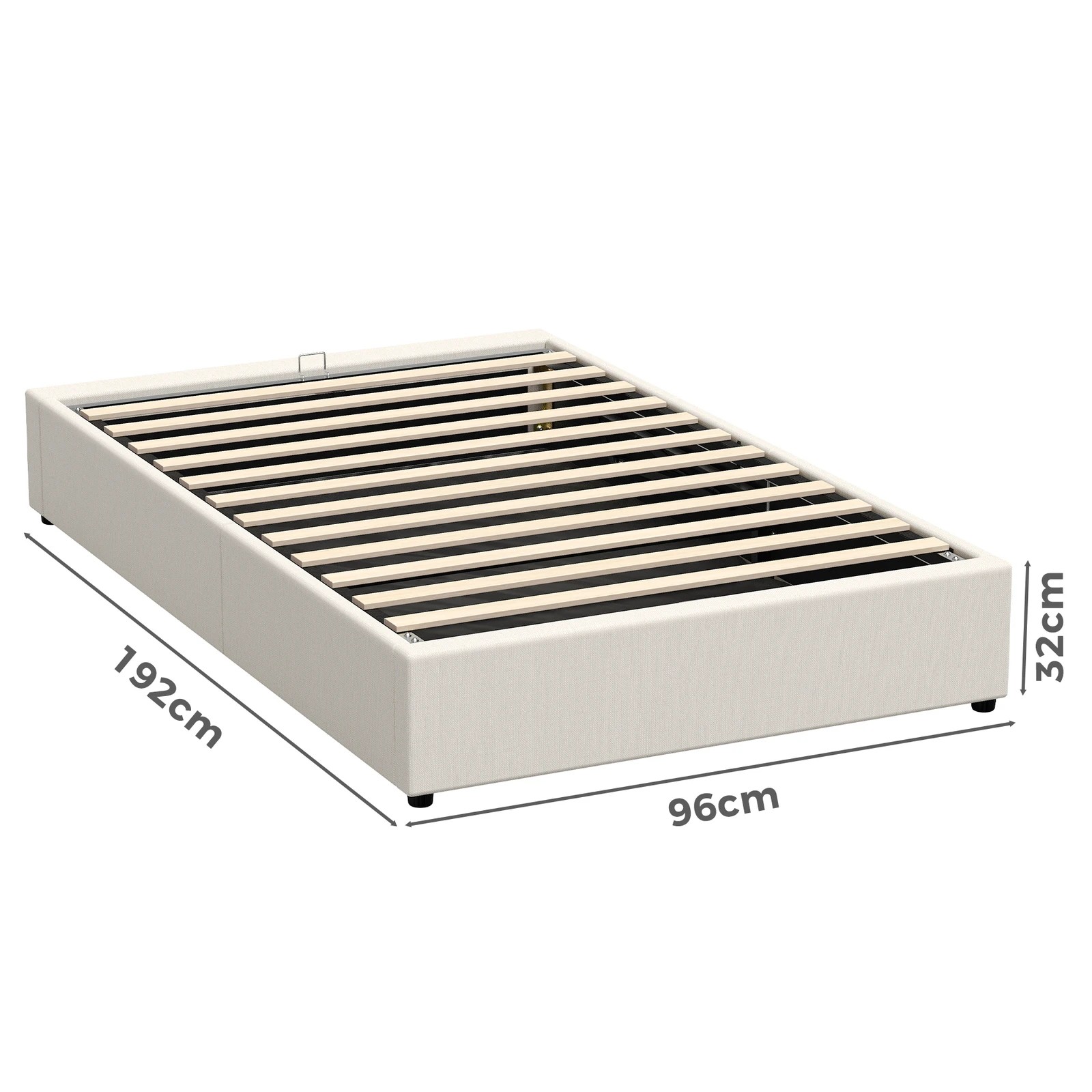 3 Alfordson Bed Frame Single Size Gas Lift Storage Mattress Base Barlow - Beige, 3 of 10