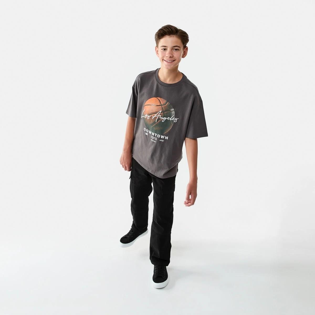 5 Short Sleeve Oversized Graphic T-shirt Gry Bballp, 5 of 8