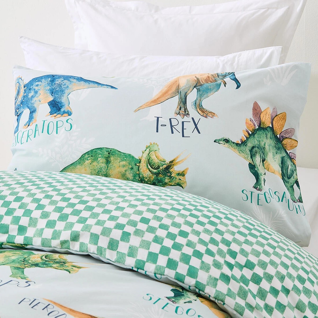 3 Dinosaur Cotton Rich Reversible Quilt Cover Set - Single Bed, 3 of 7