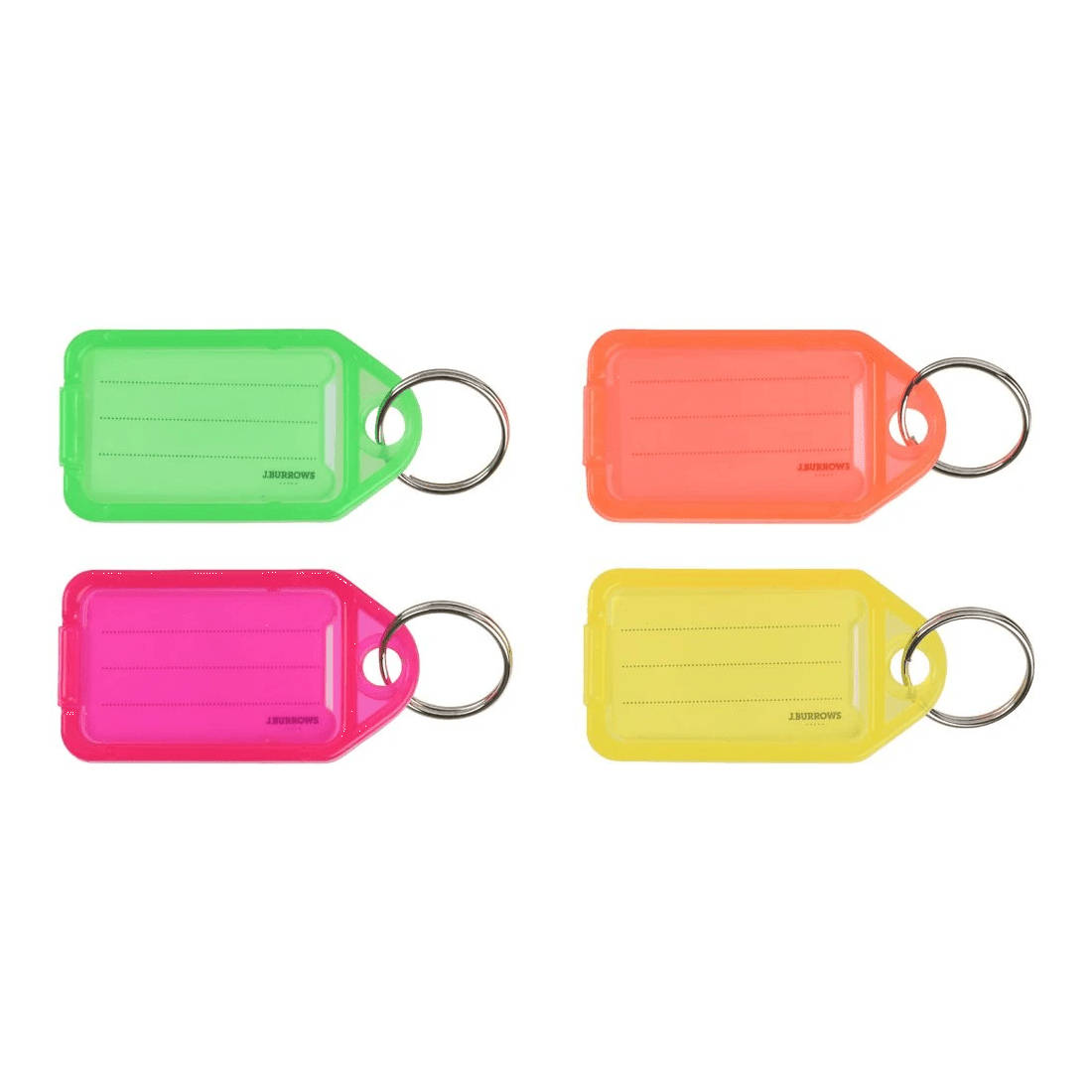 3 J.Burrows Key Tags Assorted Fluoro 50 Pack, 3 of 3