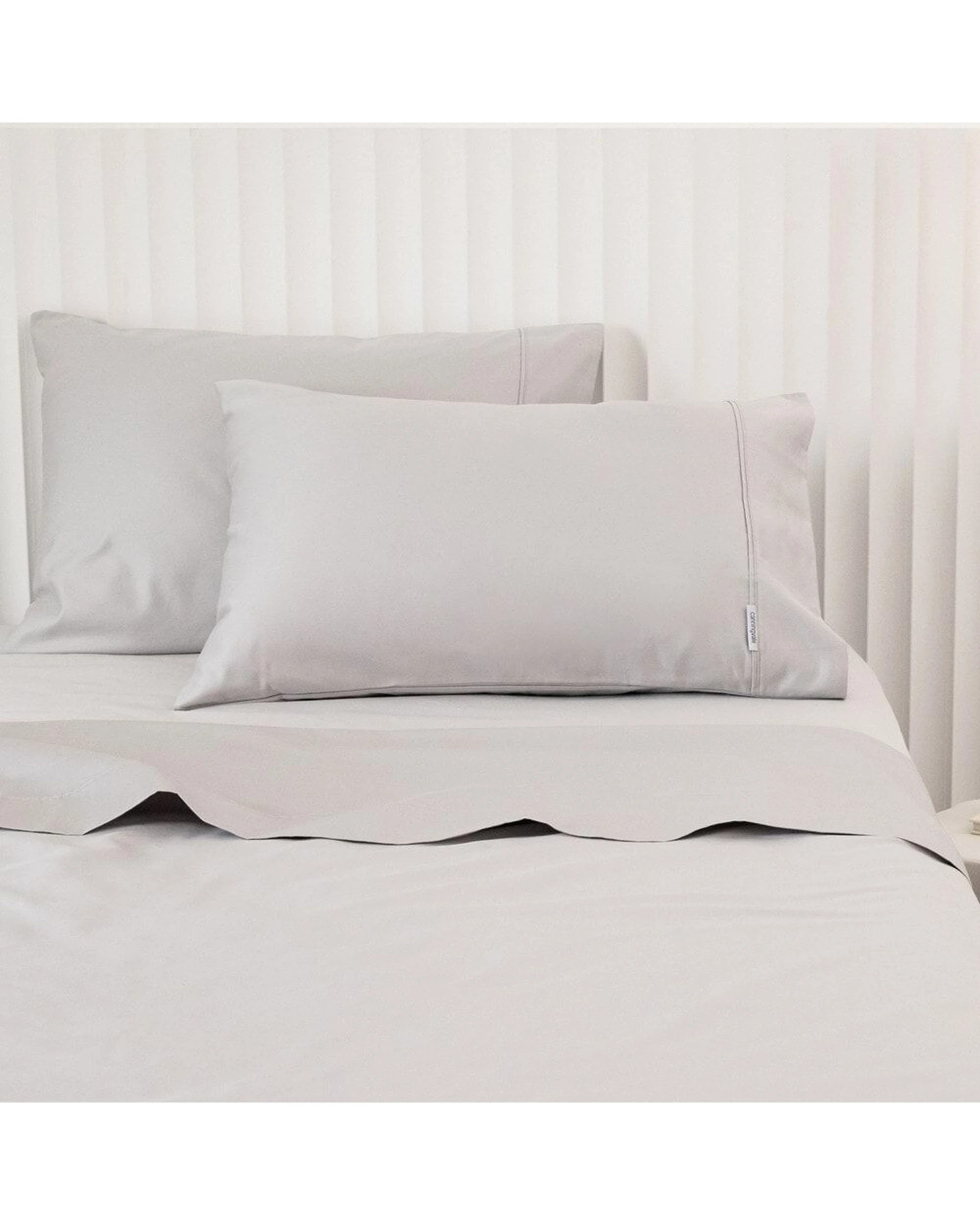 1 Canningvale Mille 1000TC Long Staple Cotton Bed Sheet Pillowcase Set - Super King Bed - Silver, 1 of 5