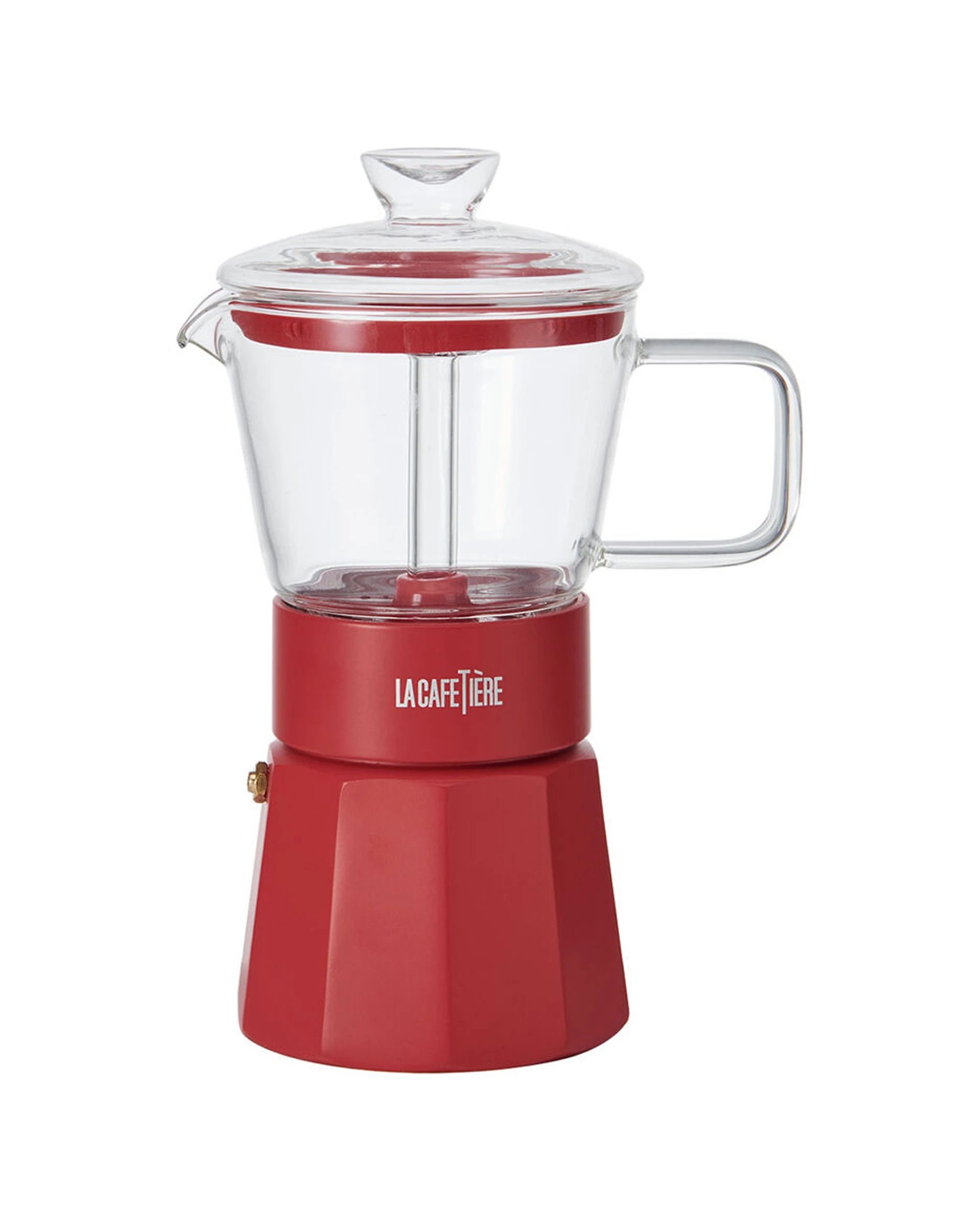 1 La Cafetiere Verona Glass Coffee Espresso Maker Up To 6 Cups 240ml - Red, 1 of 6