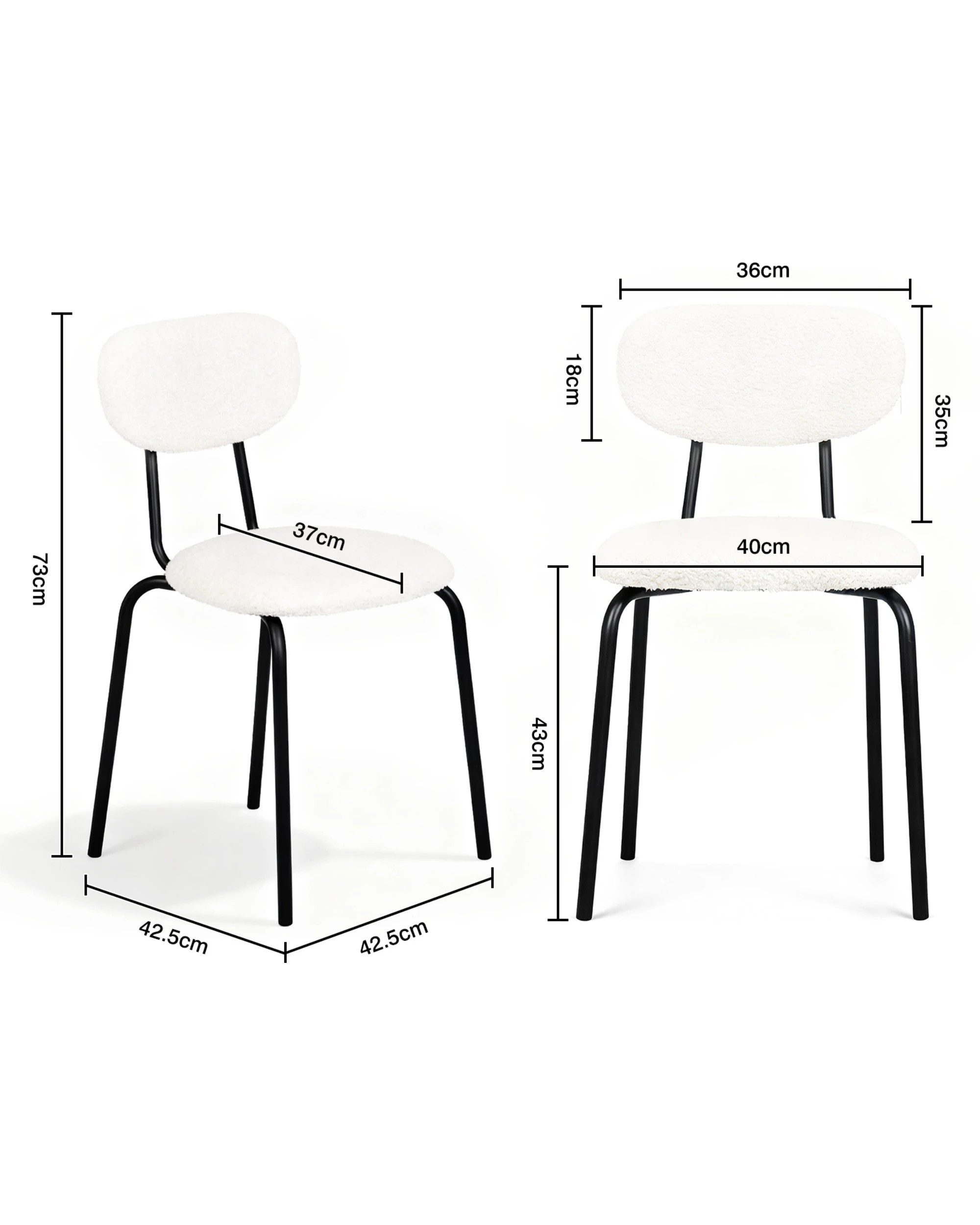 2 Advwin Dining Chairs Set of 6 Round Kitchen Seating - Beige, 2 of 4